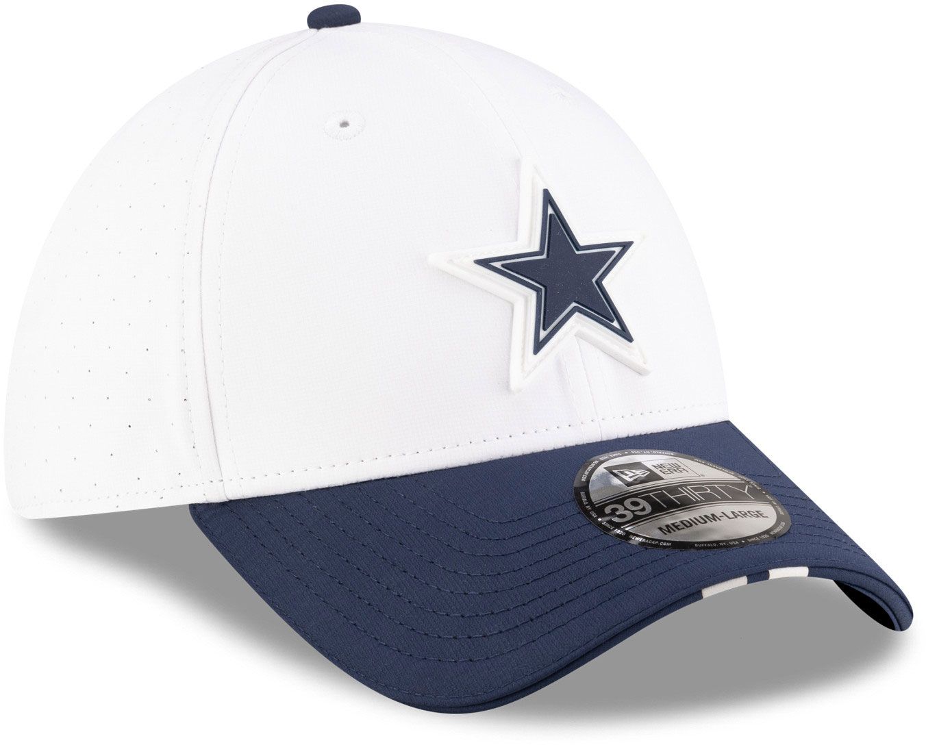 New Era Adult Dallas Cowboys Training Camp 2025 White 39Thirty Stretch Fit Hat product image