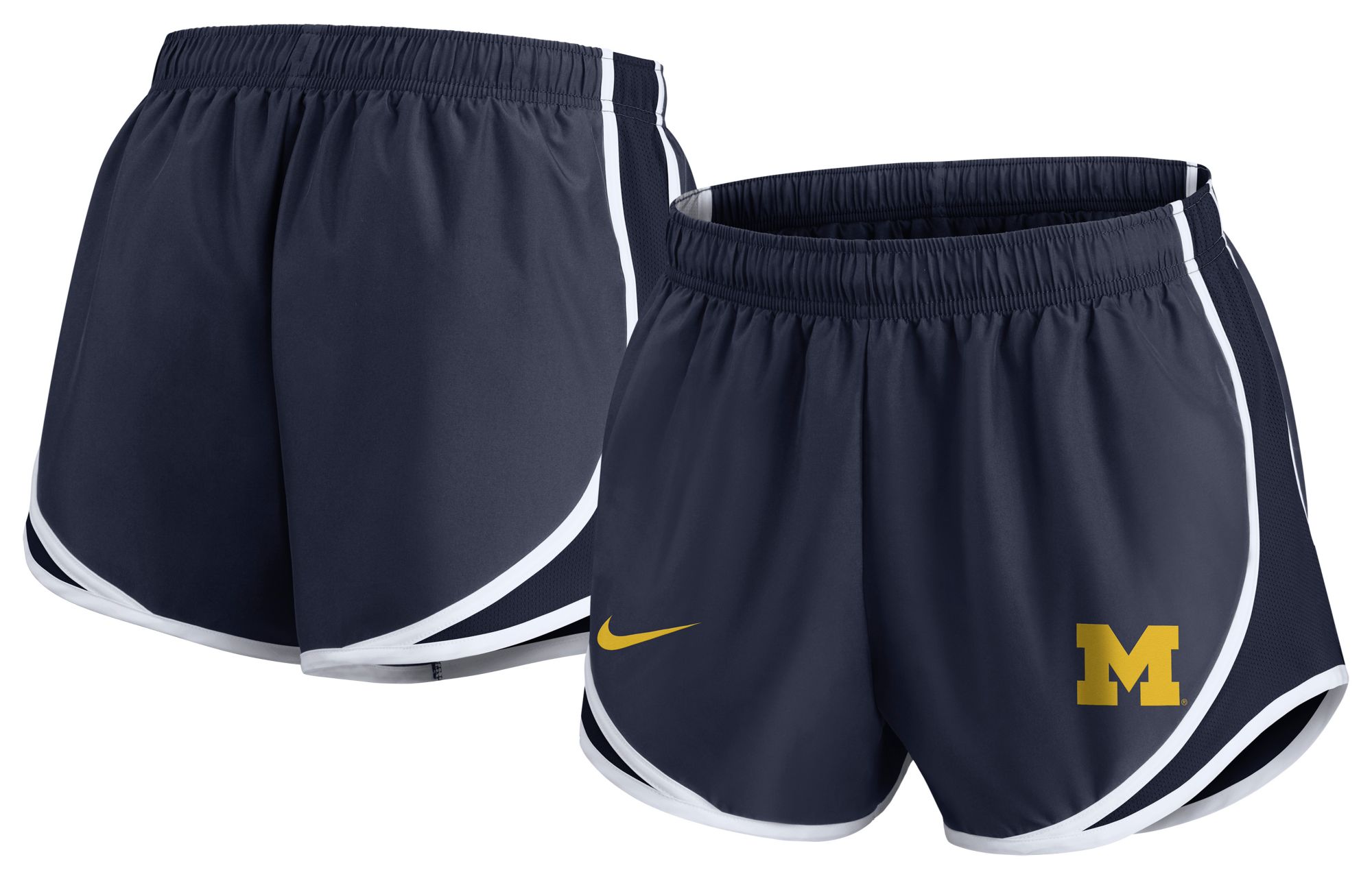 Nike Women's Michigan Wolverines Navy Dri-FIT Tempo Logo Shorts product image