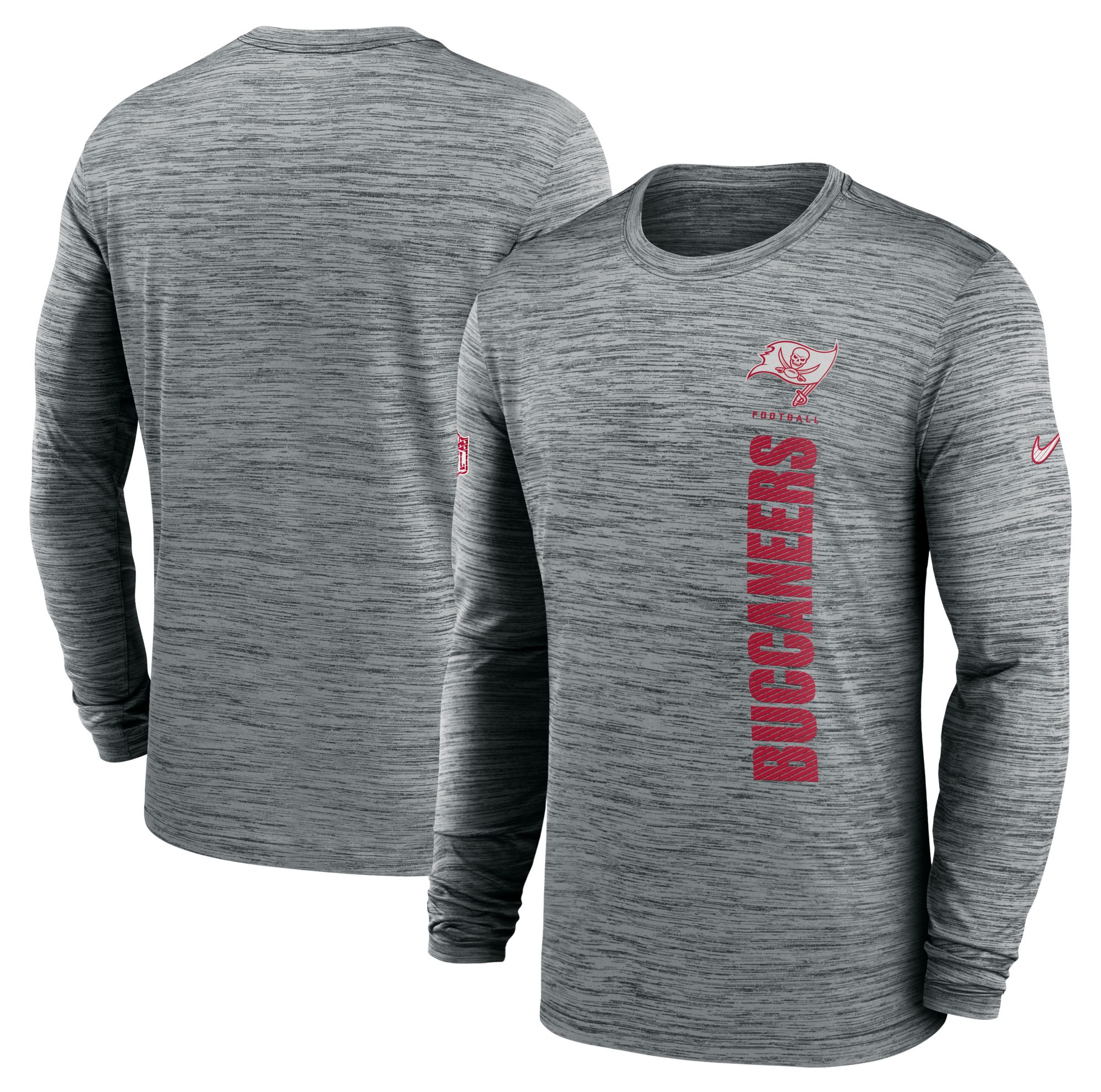 Nike Men's Tampa Bay Buccaneers Sideline Velocity Dark Grey Heather Long Sleeve T-Shirt product image