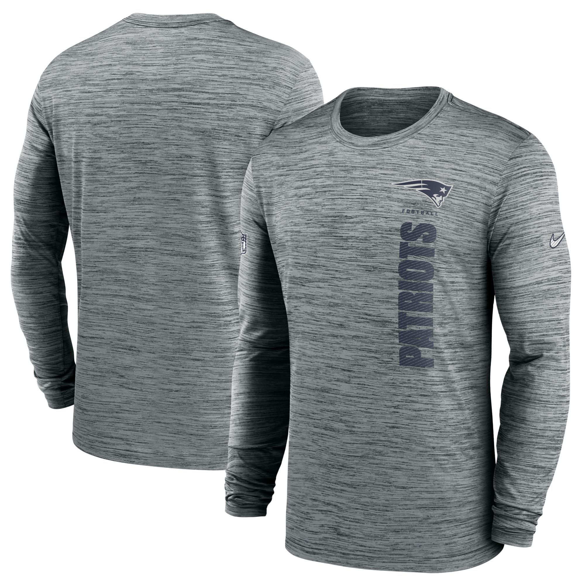 Nike Men's New England Patriots Sideline Velocity Dark Grey Heather Long  Sleeve T-Shirt | Dick's Sporting Goods