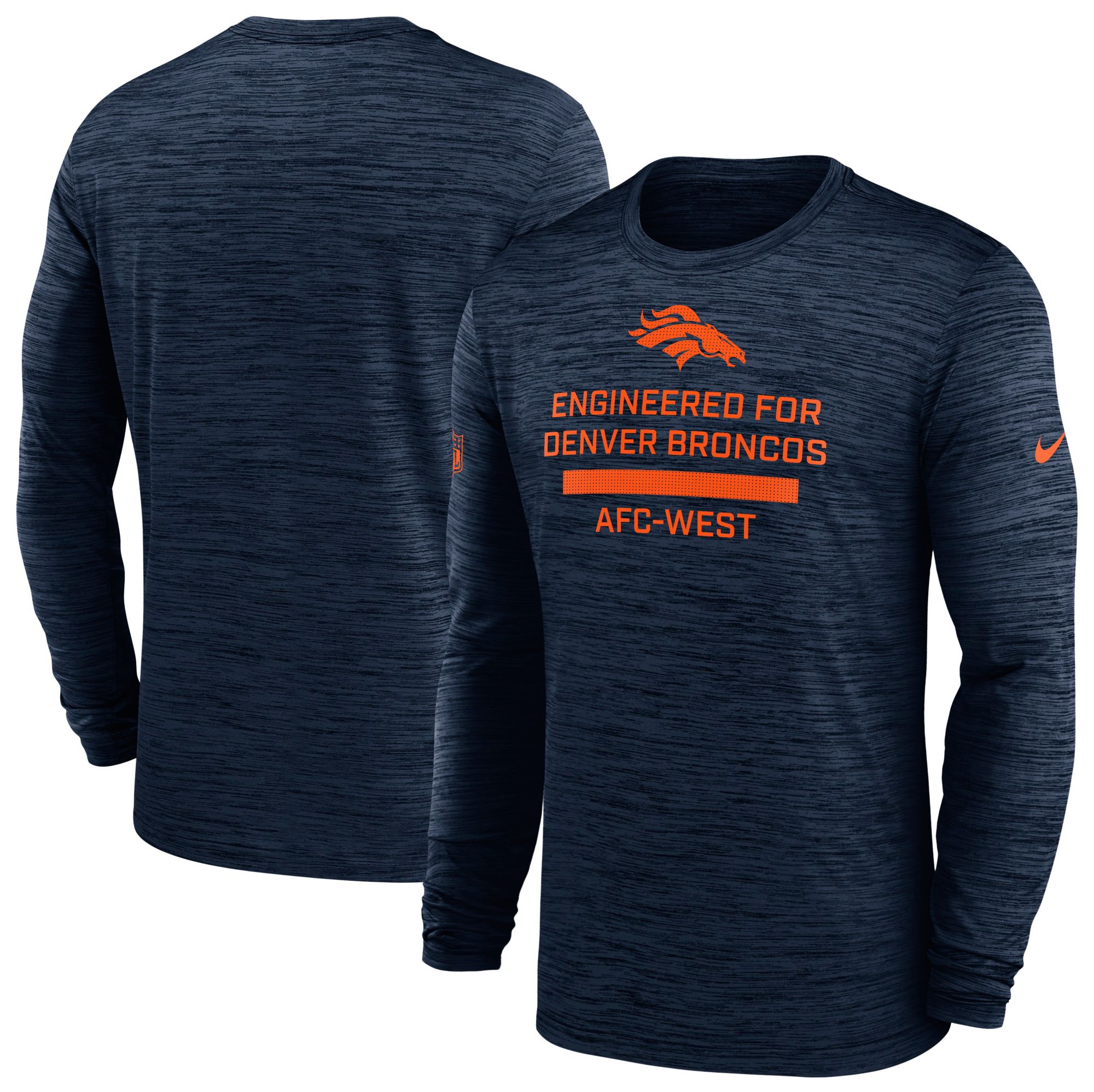 Nike Men's Denver Broncos College Navy Velocity Long Sleeve T-Shirt product image