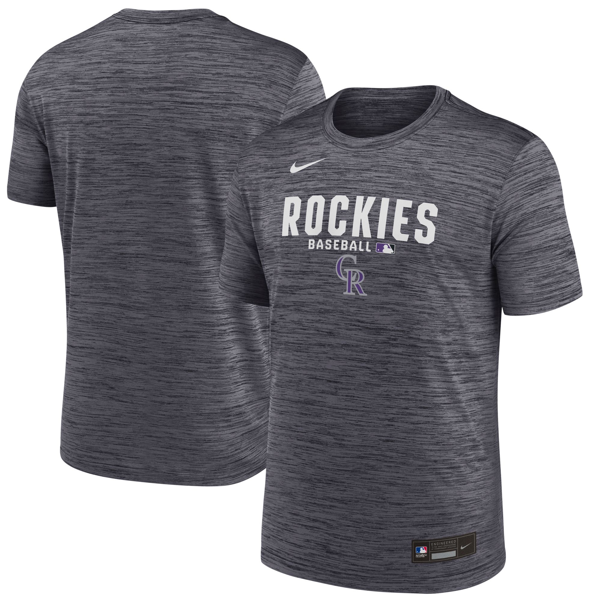 Nike Men's Colorado Rockies Black Authentic Collection Velocity T-Shirt product image