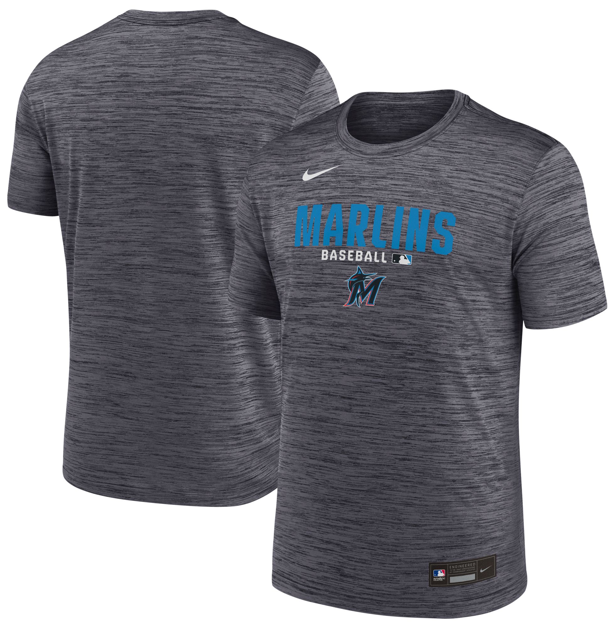 Nike Men's Miami Marlins Black Authentic Collection Velocity T-Shirt product image
