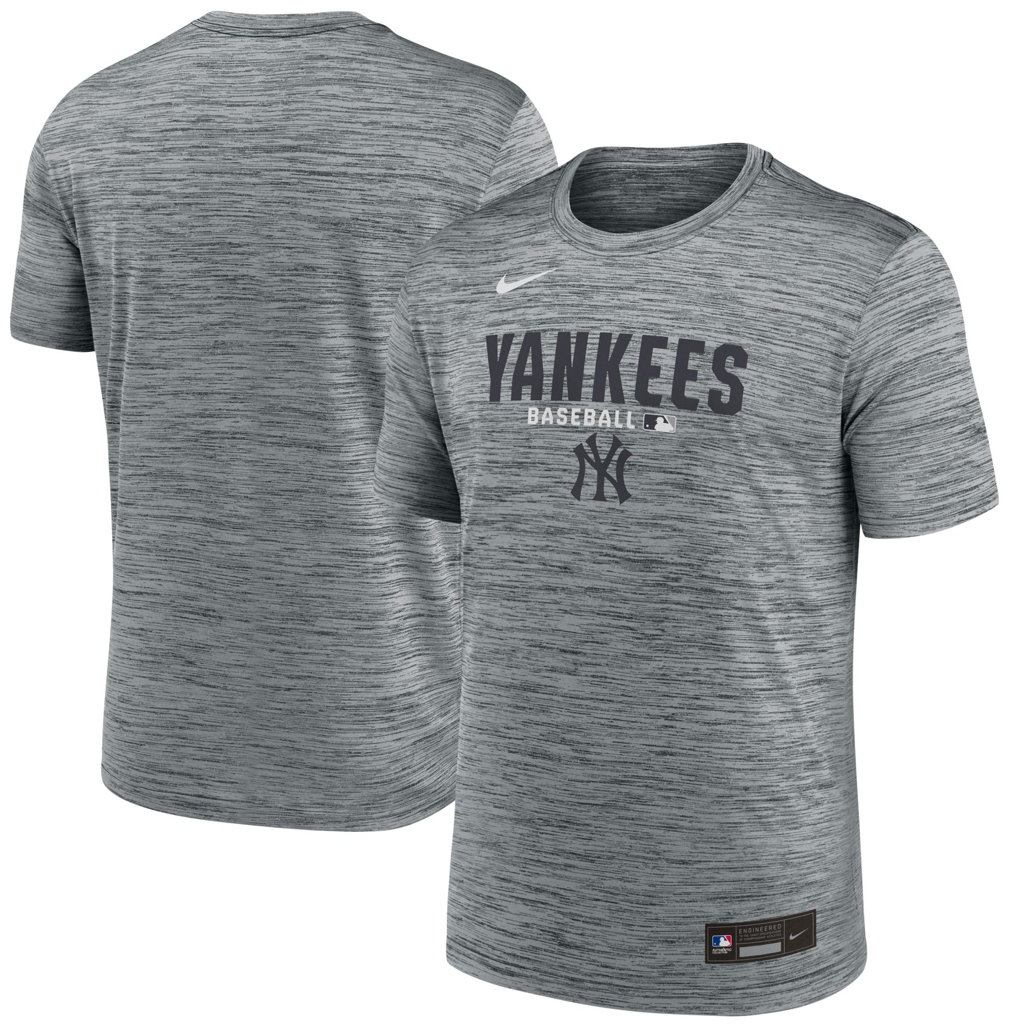 Nike Men's New York Yankees Gray Authentic Collection Velocity T-Shirt product image