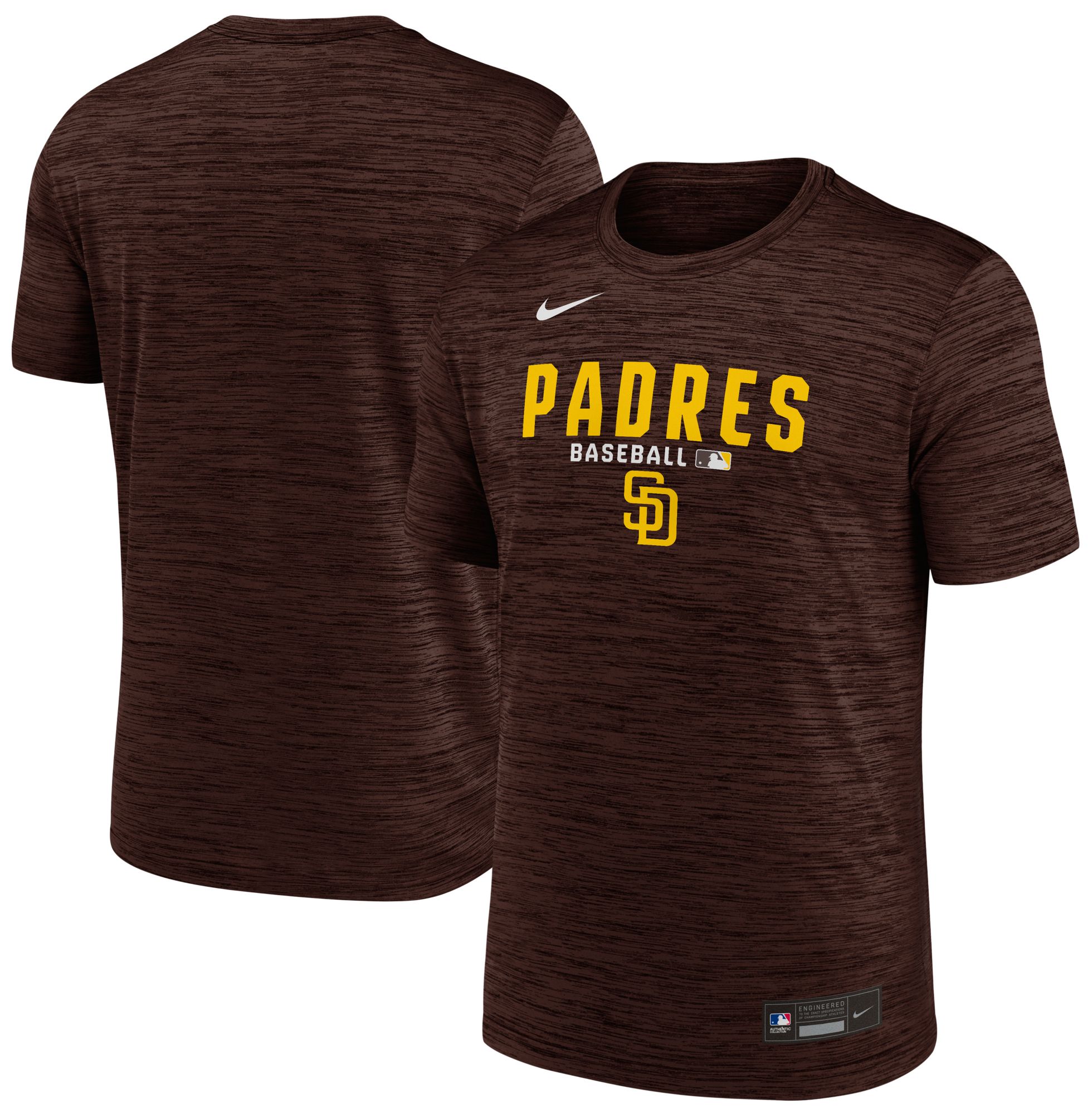 Nike Men's San Diego Padres Brown Authentic Collection Velocity T-Shirt product image