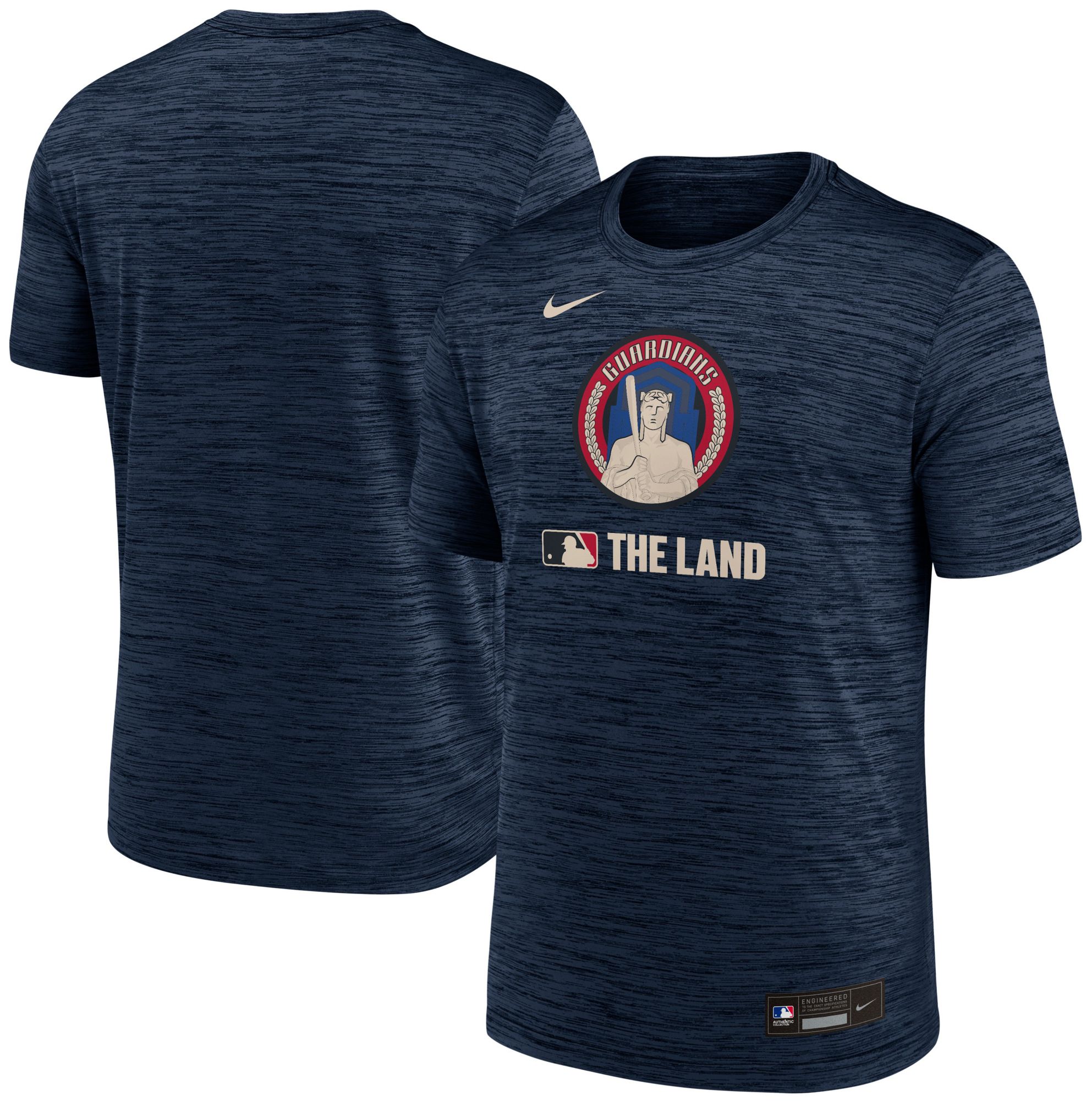 Nike Men's Cleveland Guardians Navy Velocity T-Shirt product image