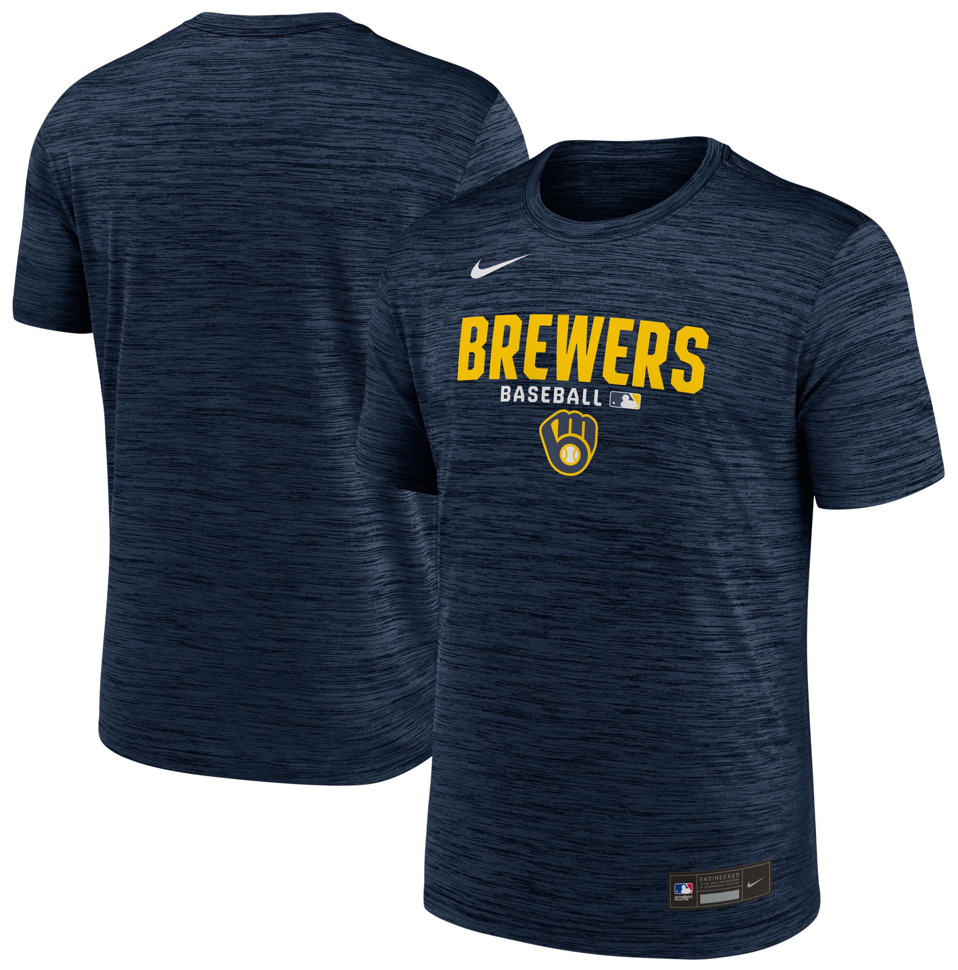 Nike Men's Milwaukee Brewers Navy Authentic Collection Velocity T-Shirt product image