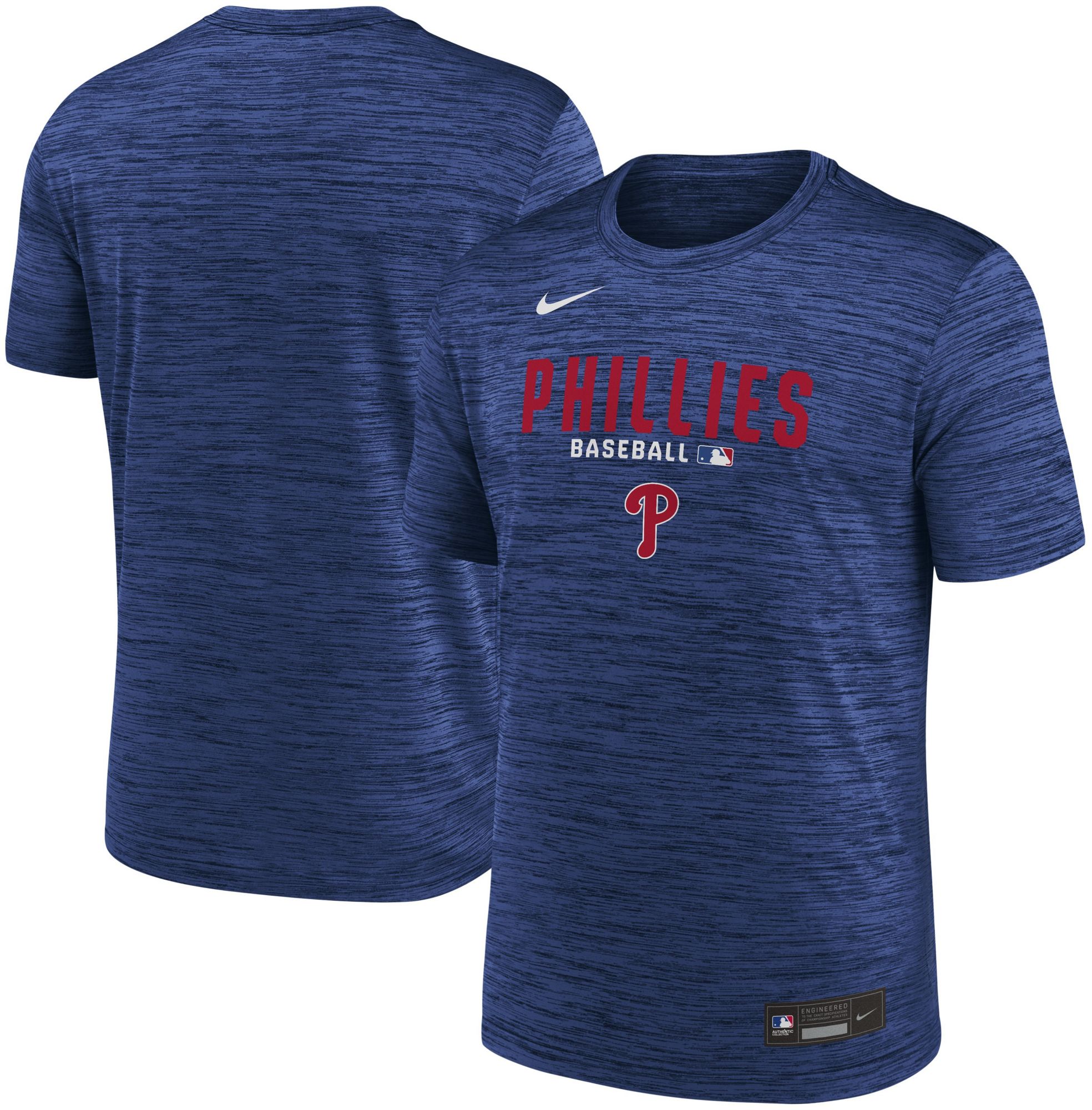 Nike Men's Philadelphia Phillies Blue Authentic Velocity T-Shirt product image