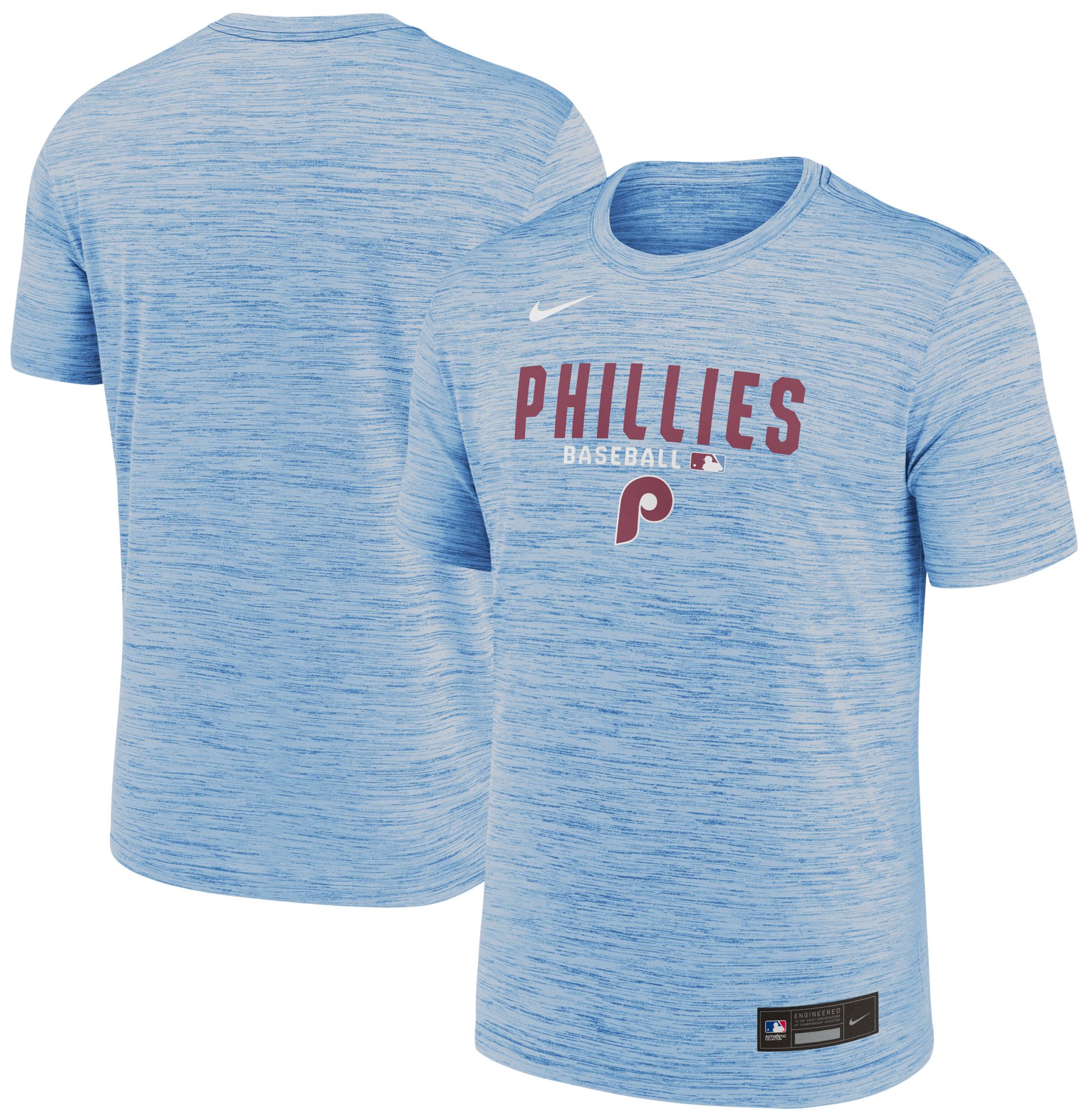 Nike Men's Philadelphia Phillies Blue Authentic Collection Velocity T-Shirt product image