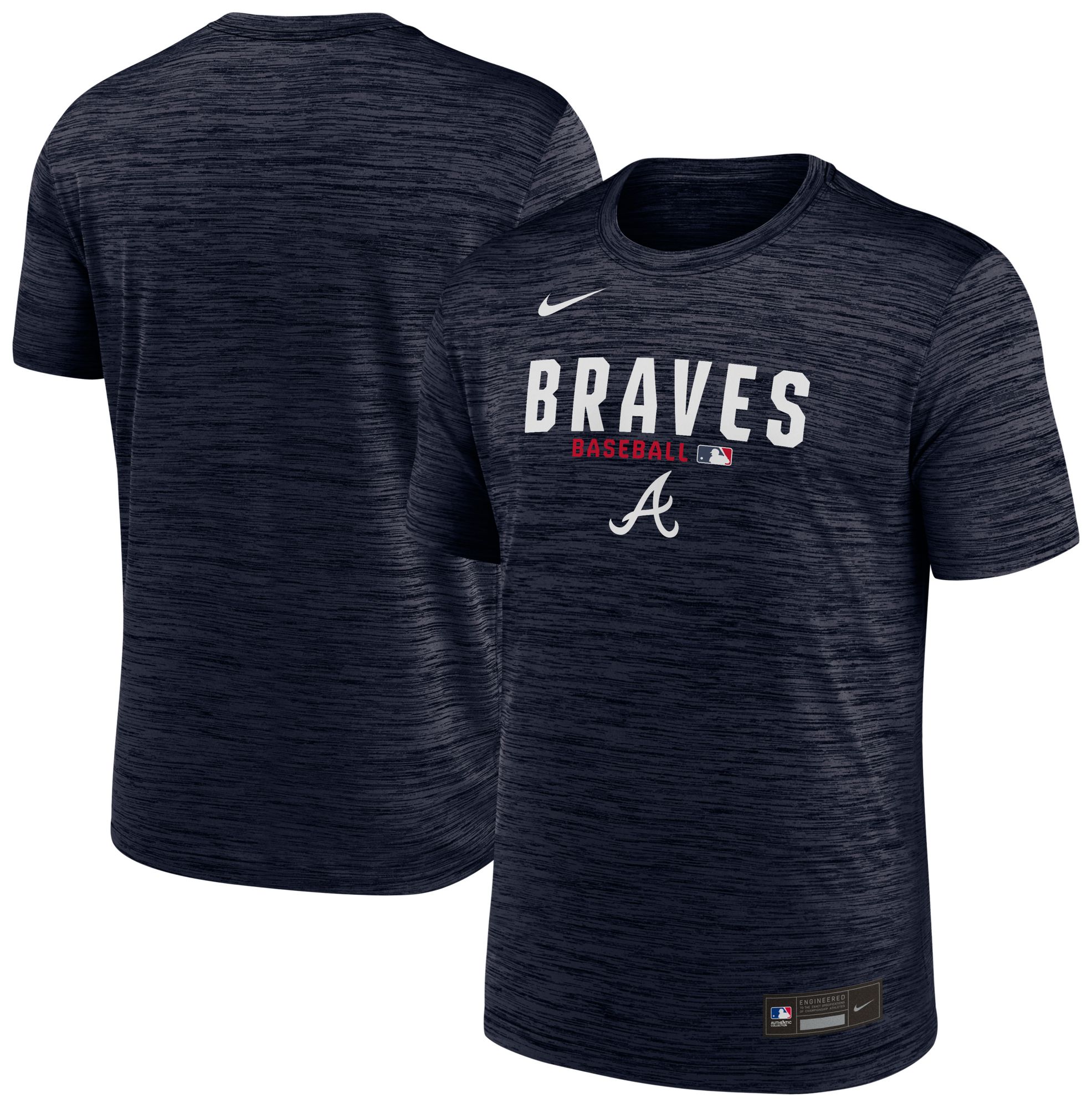 Nike Men's Atlanta Braves Blue Authentic Collection Velocity T-Shirt product image