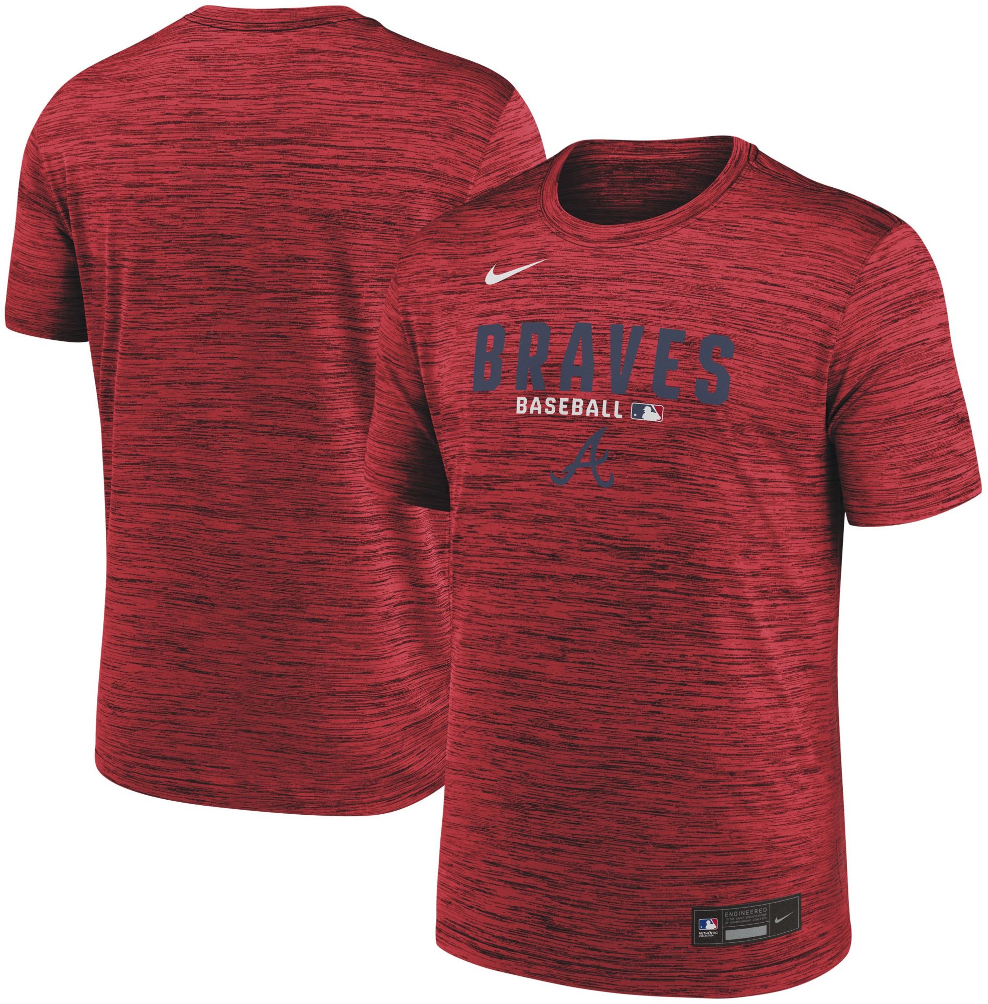 Nike Men's Atlanta Braves Red Authentic Velocity T-Shirt product image