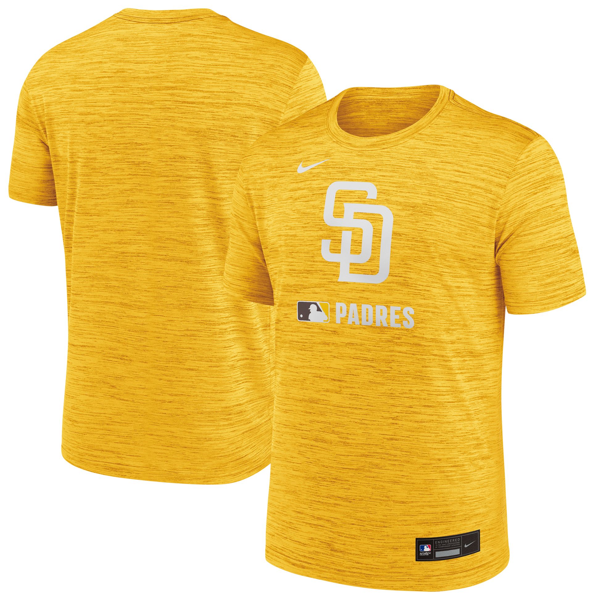 Nike Men's San Diego Padres Yellow Authentic Collection Velocity T-Shirt product image