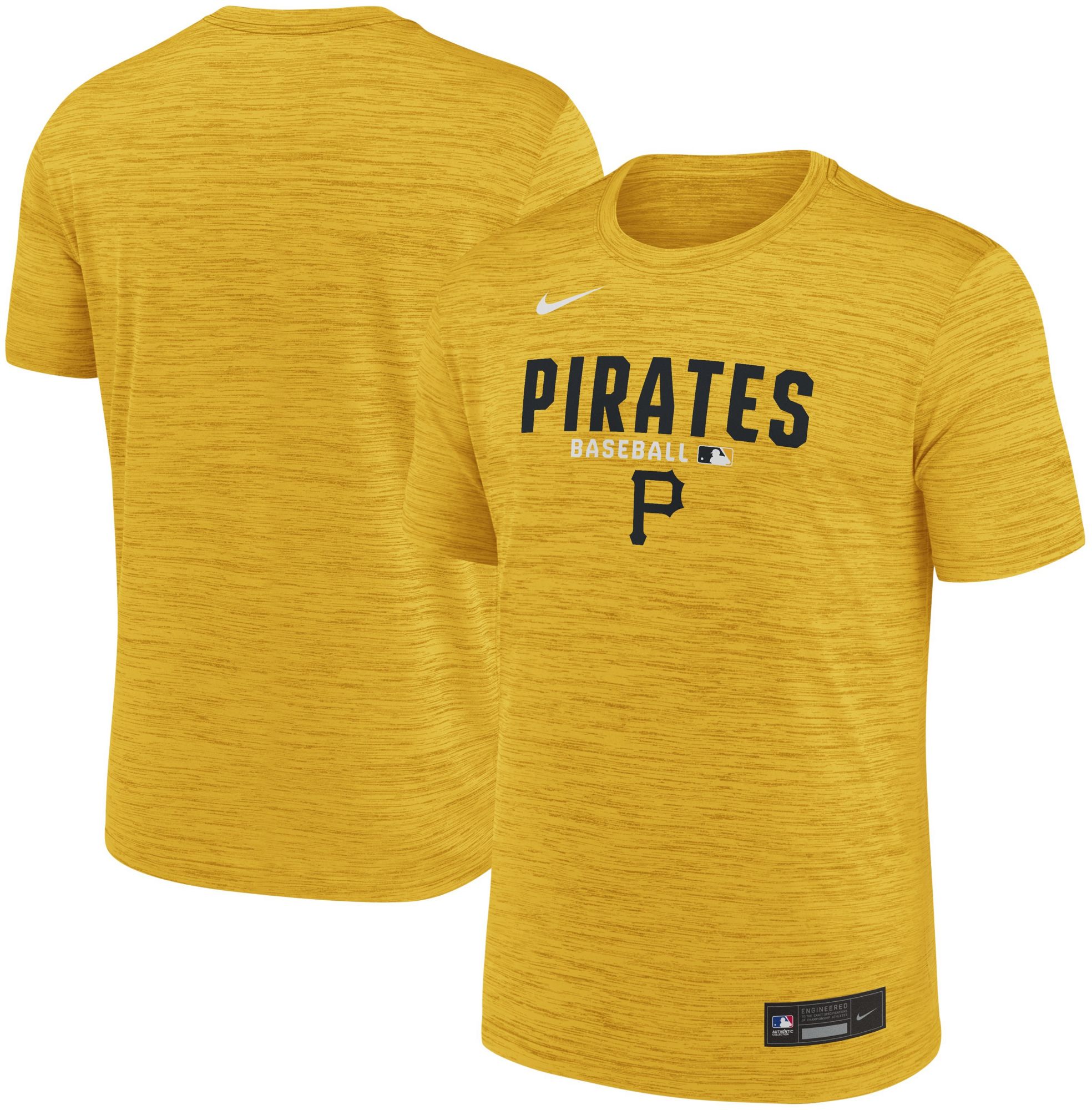 Nike Men's Pittsburgh Pirates Yellow Authentic Velocity T-Shirt product image