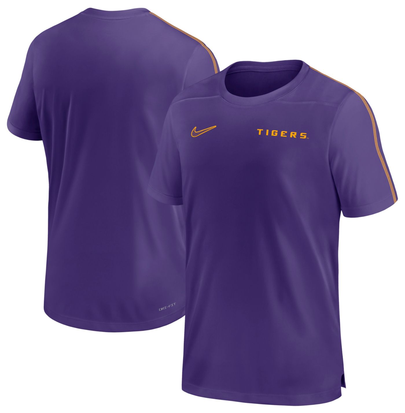 Nike Men s LSU Tigers Purple Dri FIT UV Coach T Shirt Dick s Sporting Goods