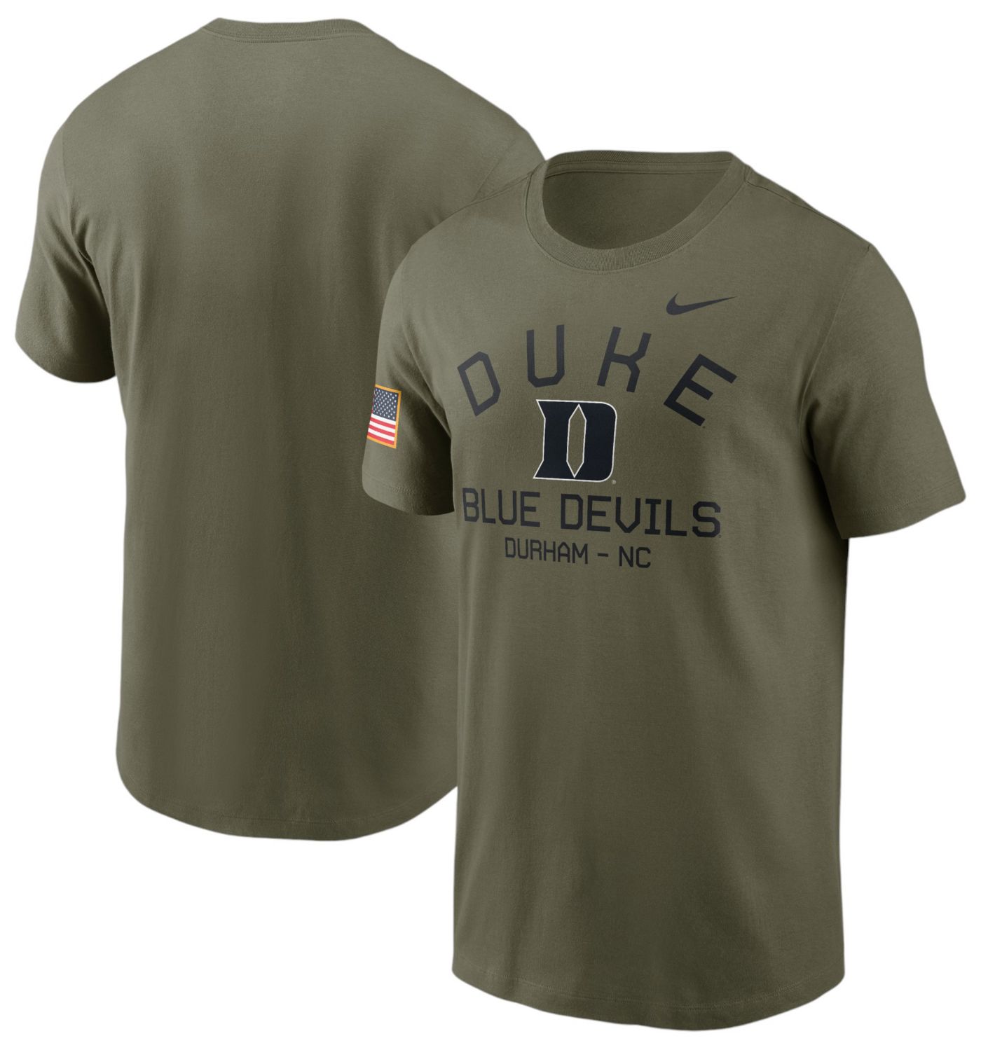 Nike Men s Duke Blue Devils Olive Military Appreciation T Shirt Dick s Sporting Goods