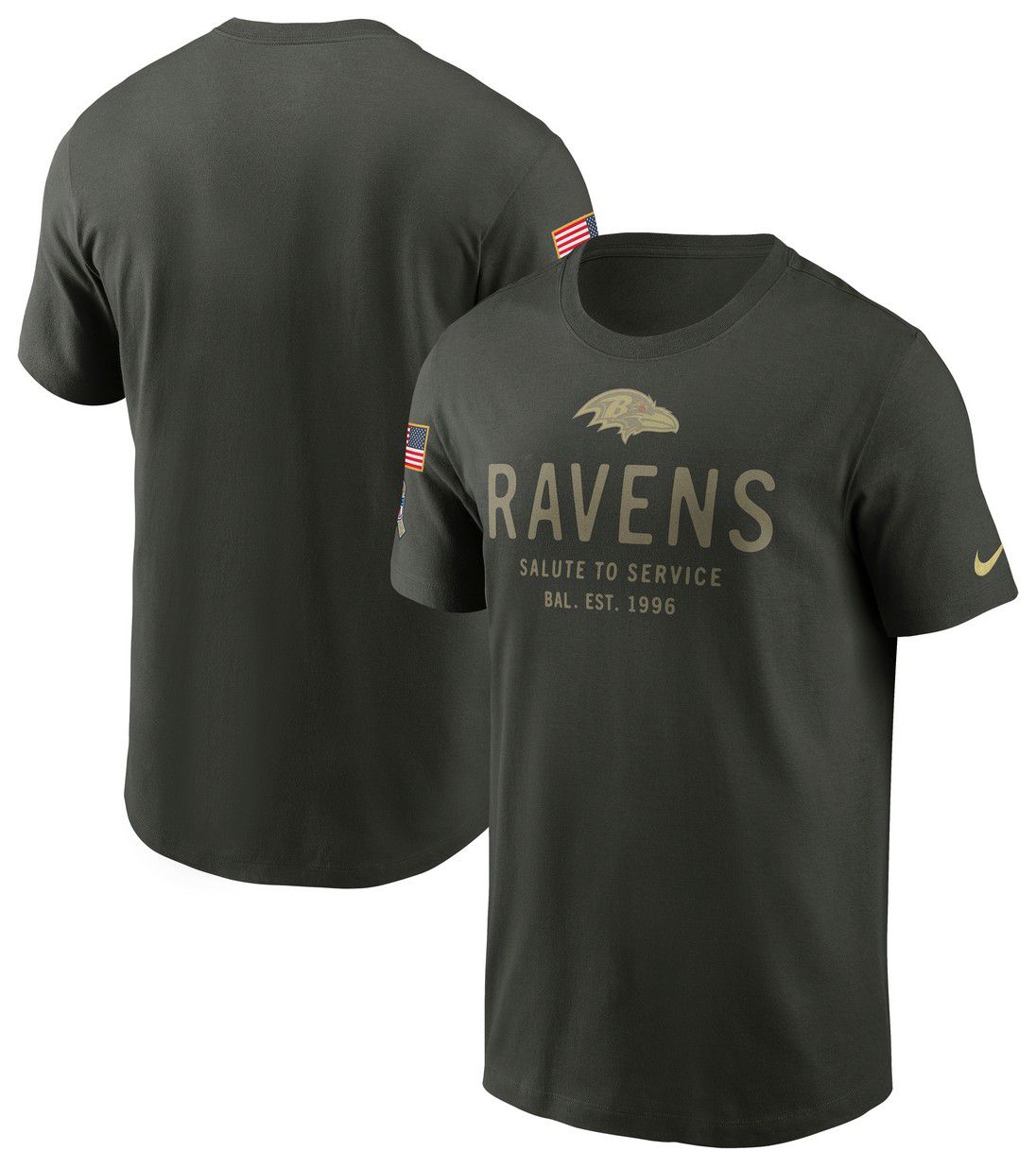 Nike Men's Baltimore Ravens Salute To Service 2025 Sequoia Dri-FIT T-Shirt product image