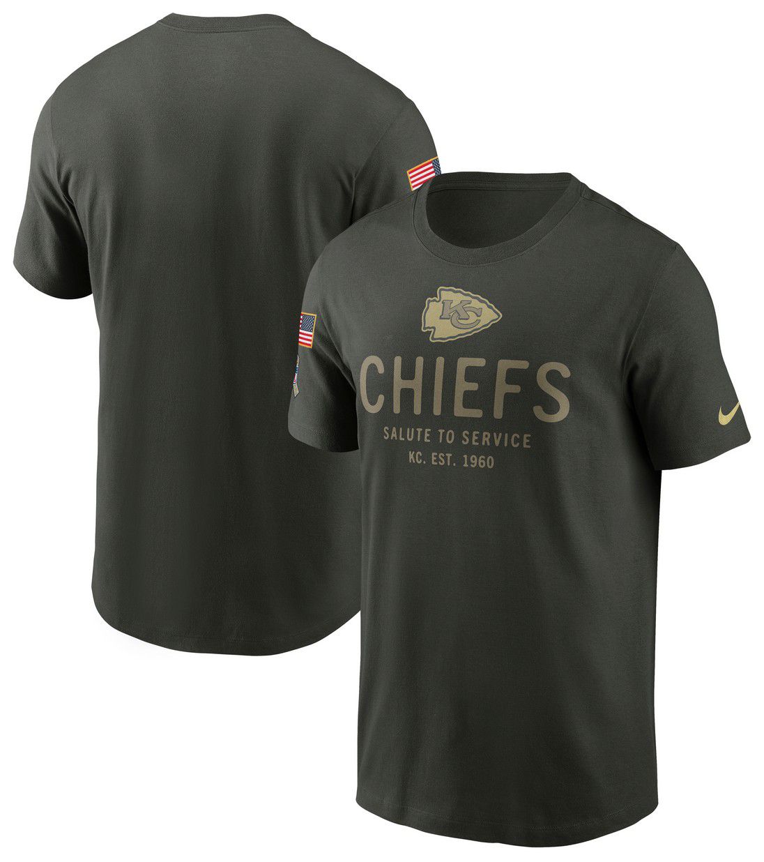 Nike Men's Kansas City Chiefs Salute To Service 2025 Sequoia Dri-FIT T-Shirt product image