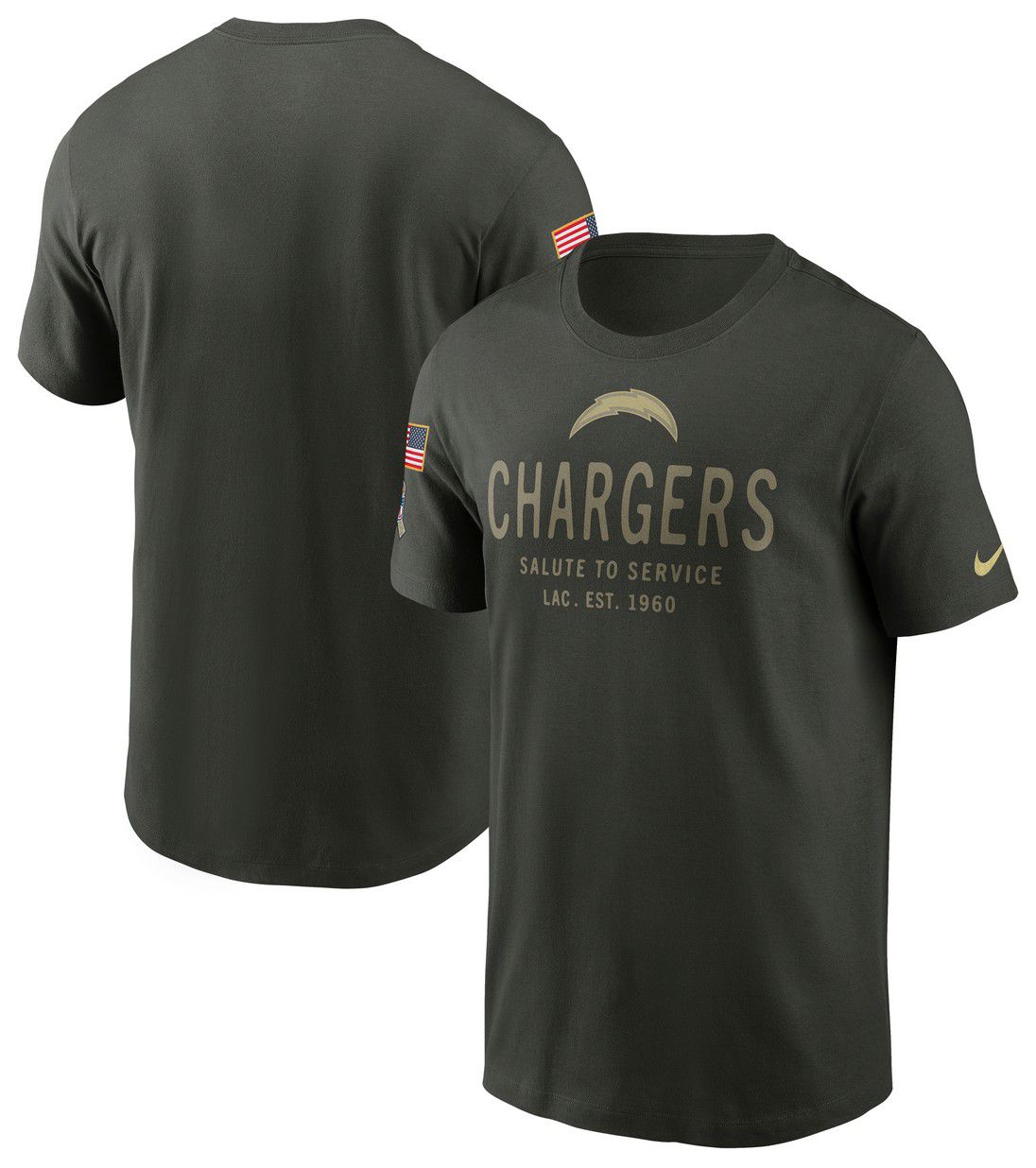 Nike Men's Los Angeles Chargers Salute To Service 2025 Sequoia Dri-FIT T-Shirt product image