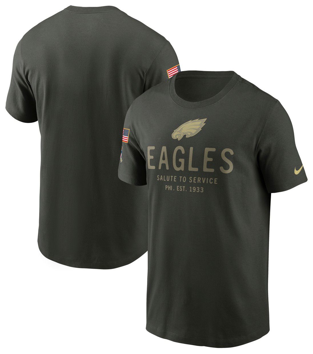 Nike Men's Philadelphia Eagles Salute To Service 2025 Sequoia Dri-FIT T-Shirt product image
