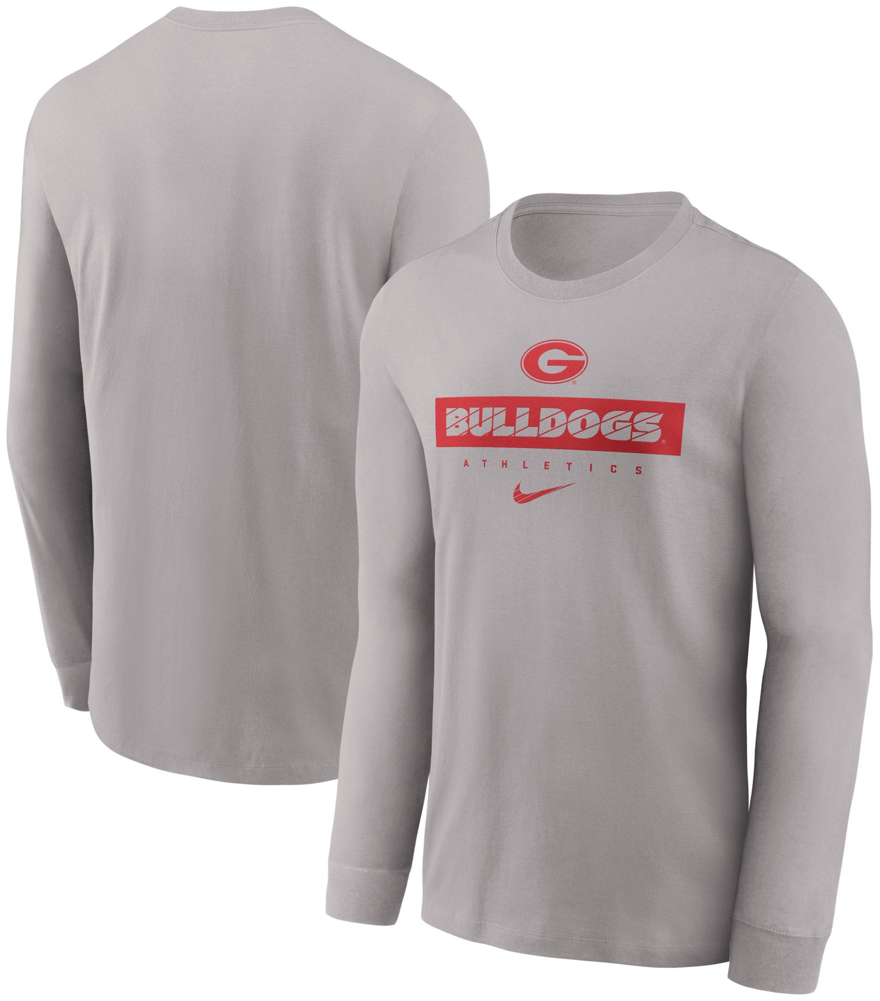 Nike Men's Georgia Bulldogs Grey Dri-FIT Athletic Logo Long Sleeve T-Shirt product image