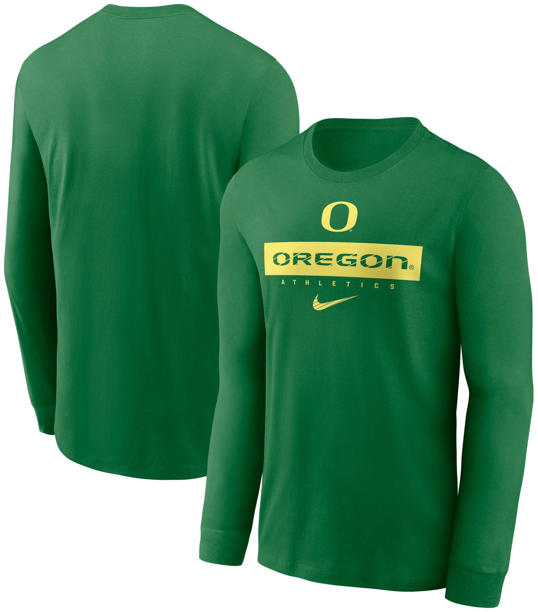 Nike Men's Oregon Ducks Green Dri-FIT Athletic Logo Long Sleeve T-Shirt product image