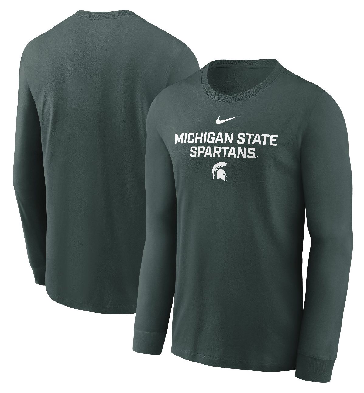 Nike Men's Michigan State Spartans Team Issued Dri-FIT Green Long Sleeve T-Shirt product image