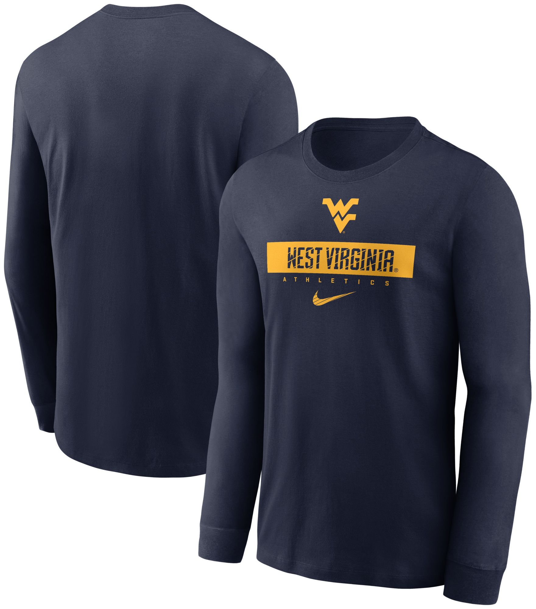 Nike Men's West Virginia Mountaineers Navy Dri-FIT Athletic Logo Long Sleeve T-Shirt product image