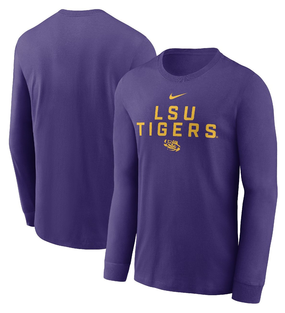 Nike Men's LSU Tigers Team Issued Dri-FIT Purple Long Sleeve T-Shirt product image