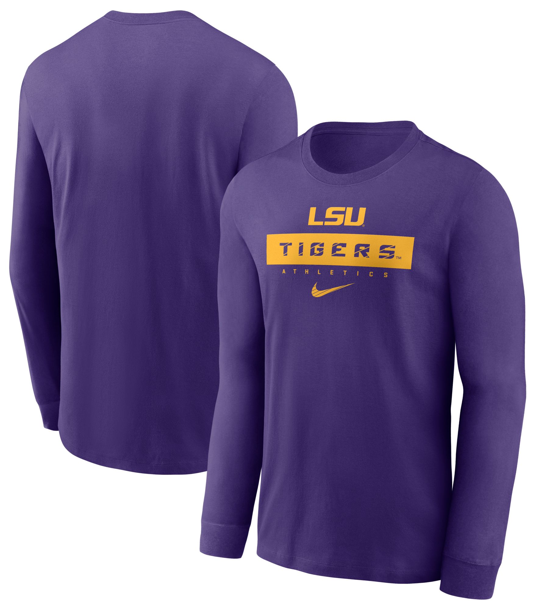 Nike Men's LSU Tigers Purple Dri-FIT Athletic Logo Long Sleeve T-Shirt product image