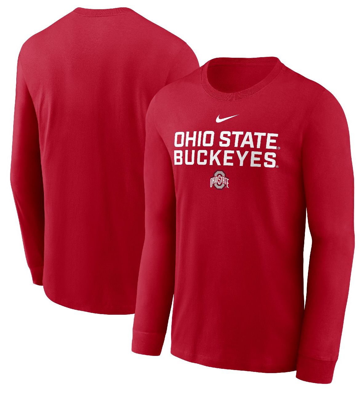 Nike Men's Ohio State Buckeyes Team Issued Dri-FIT Red Long Sleeve T-Shirt product image