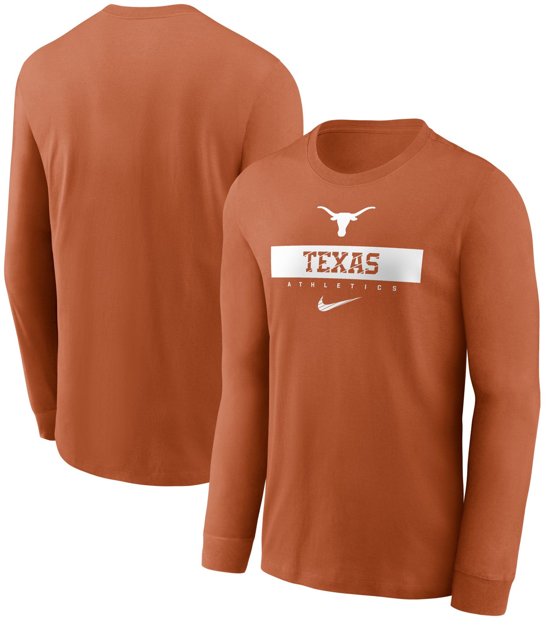 Nike Men's Texas Longhorns Burnt Orange Dri-FIT Athletic Logo Long Sleeve T-Shirt product image