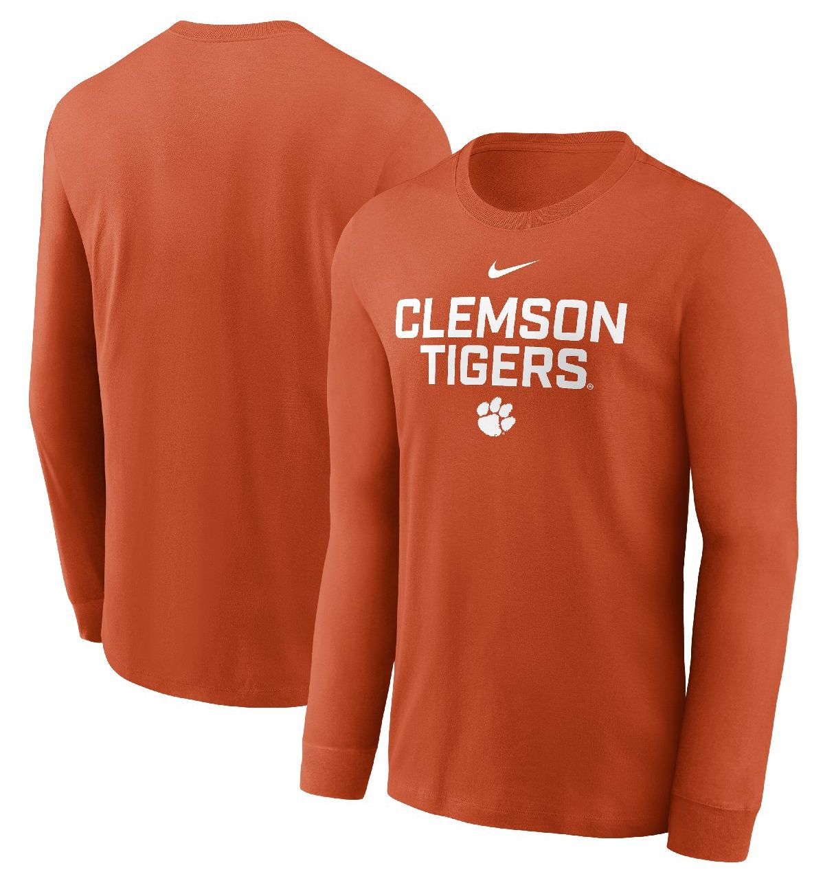 Nike Men's Clemson Tigers Team Issued Dri-FIT Orange Long Sleeve T-Shirt product image