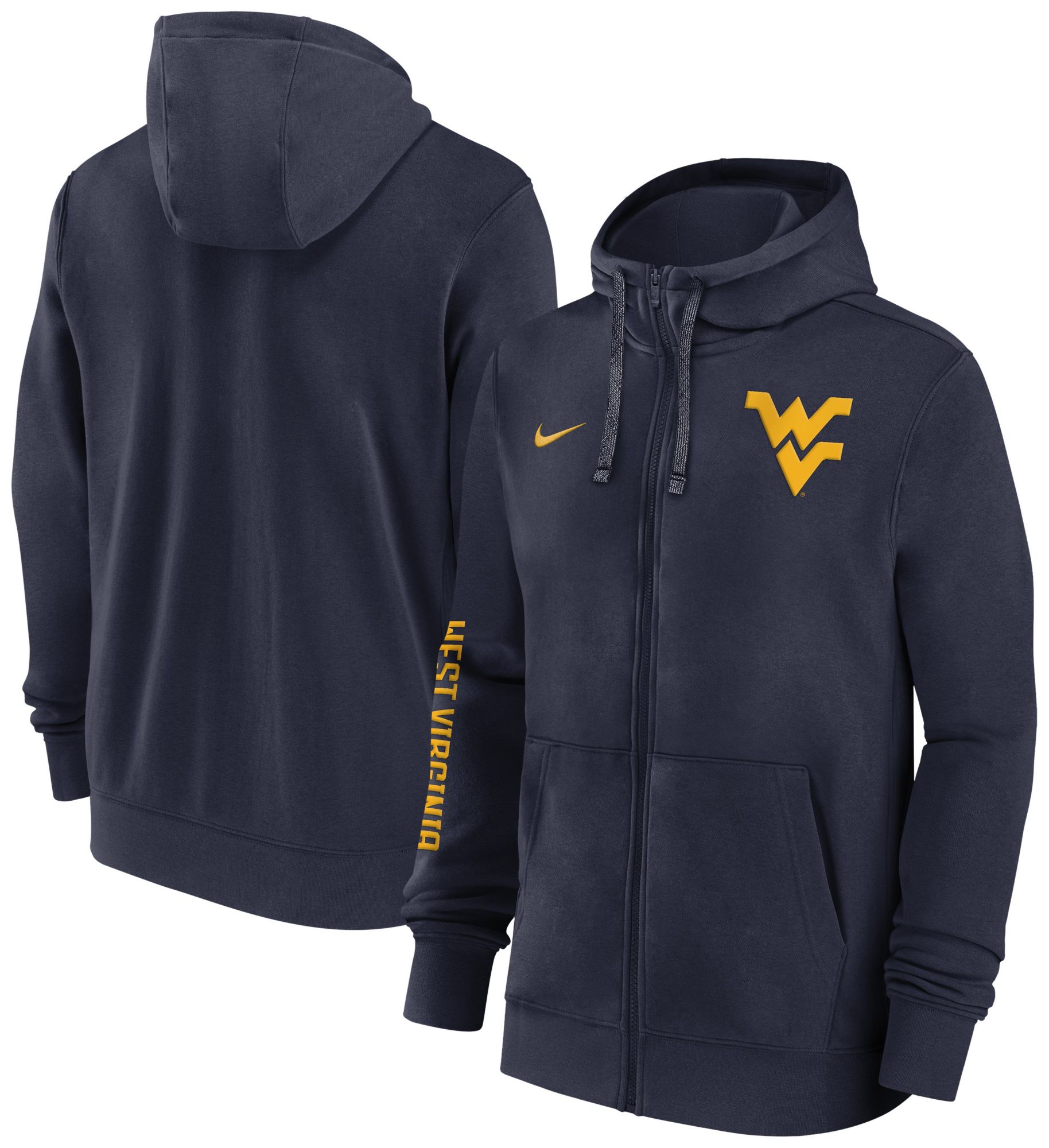 Nike Men's West Virginia Mountaineers Navy Team Issue Sideline Player Full-Zip Hoodie product image