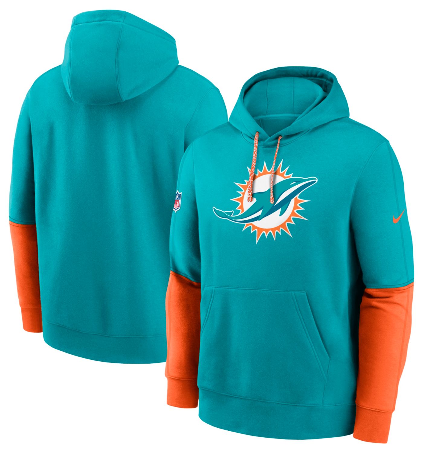 Nike Men s Miami Dolphins Sideline Club Green Pullover Hoodie Dick s Sporting Goods