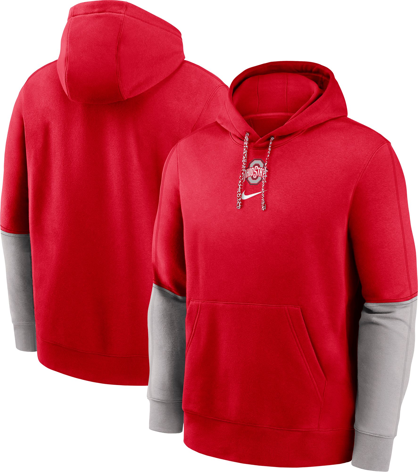 Nike Men's Ohio State Buckeyes Scarlet Club Fleece Team Issue Sideline Player Pullover Hoodie product image