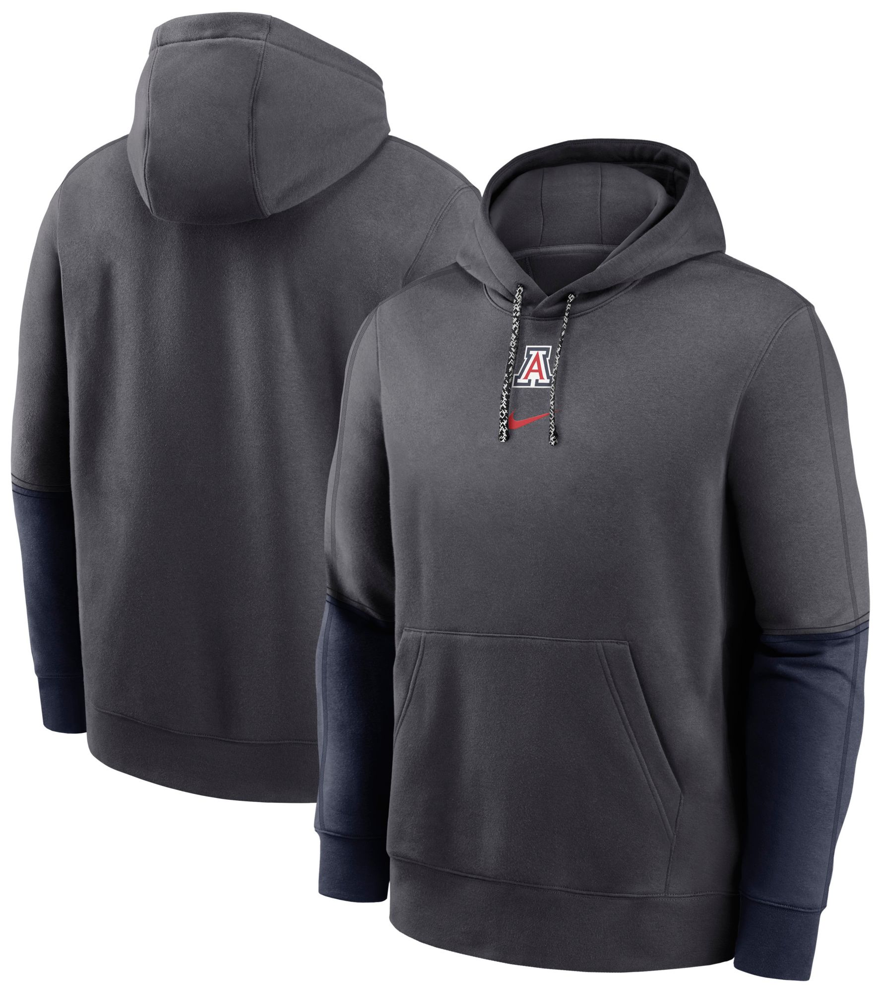 Nike Men's Arizona Wildcats Grey Club Fleece Team Issue Sideline Player Pullover Hoodie product image