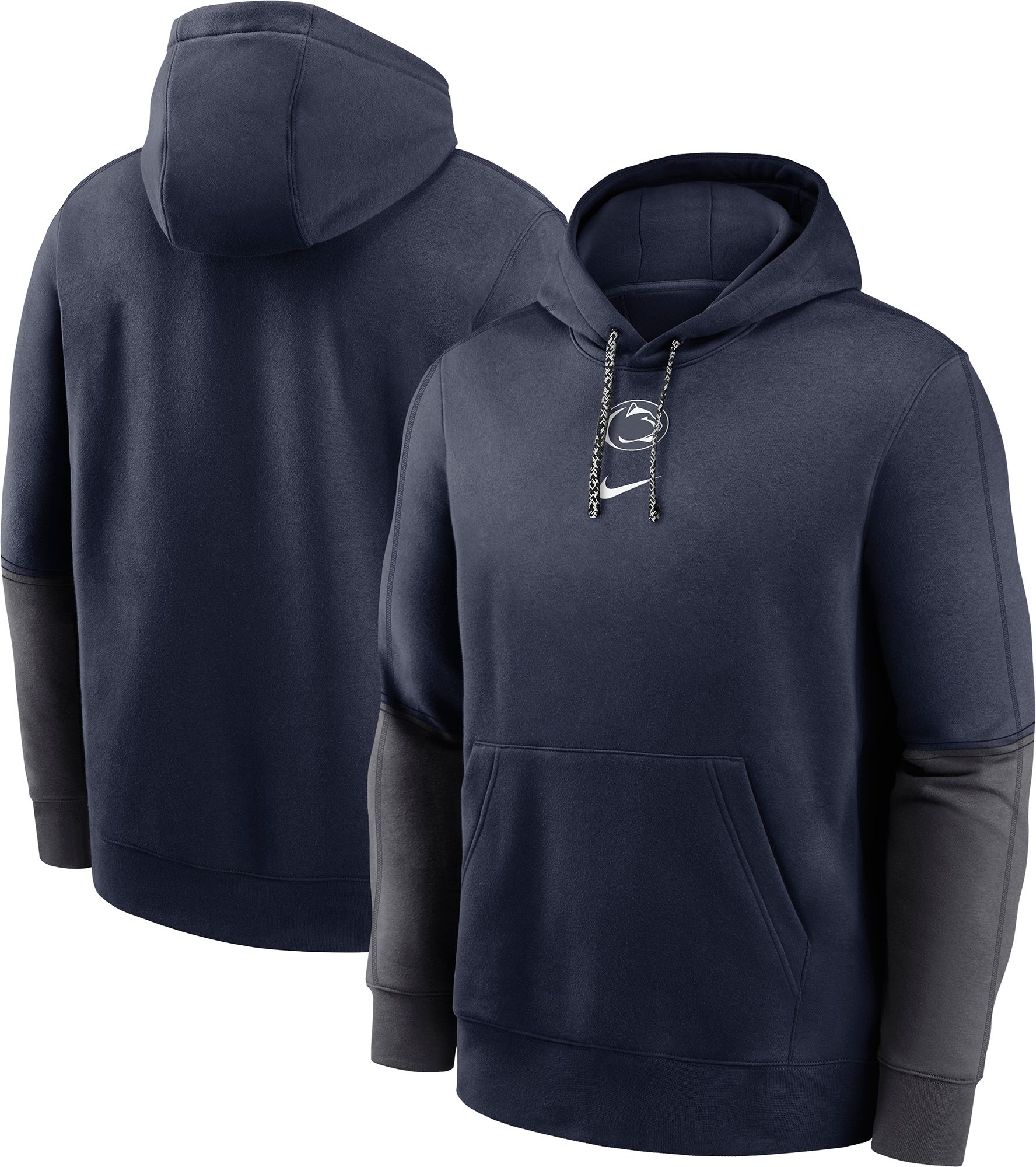 Nike Men's Penn State Nittany Lions Navy Club Fleece Team Issue Sideline Player Pullover Hoodie product image