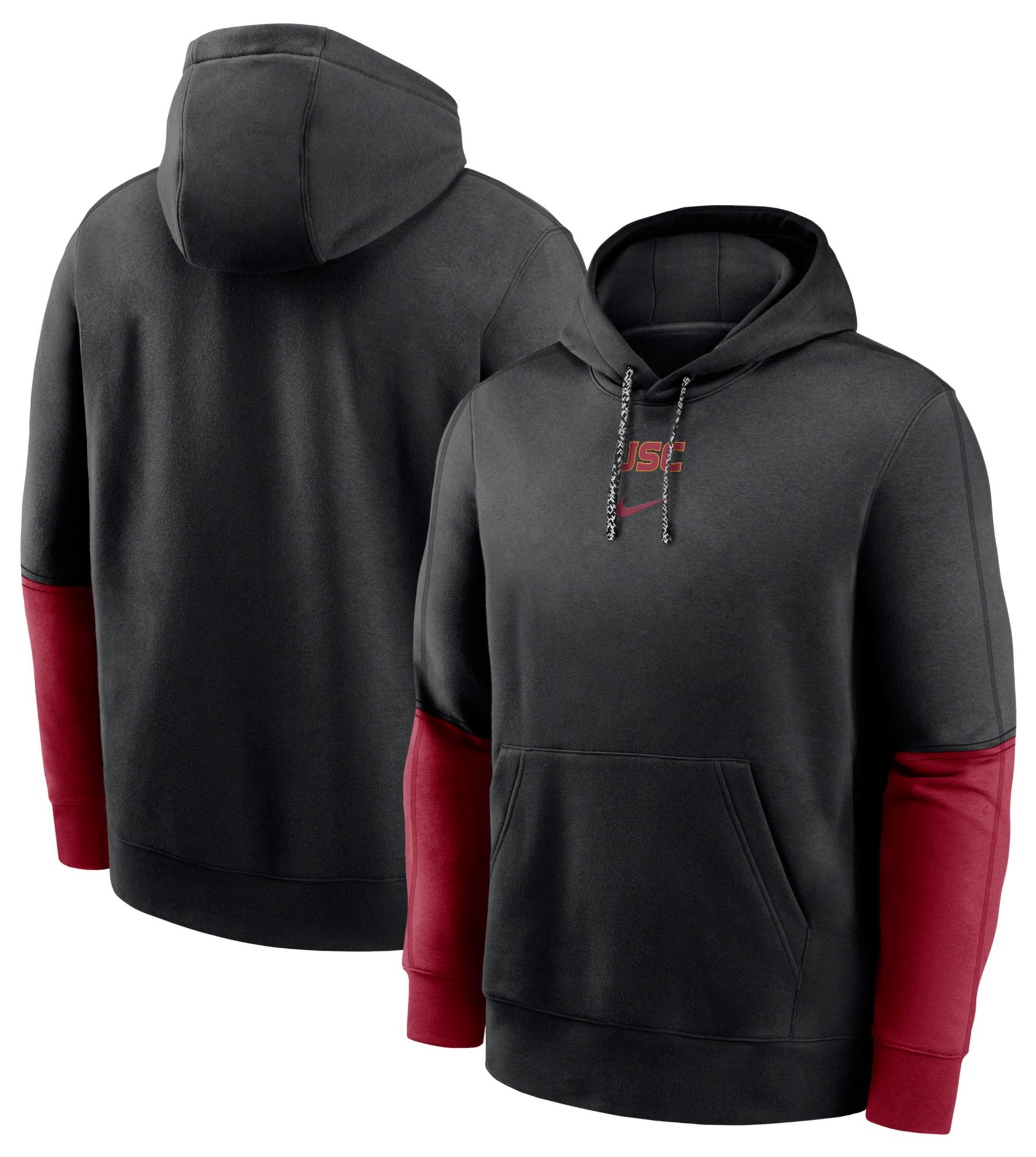 Nike Men's USC Trojans Black Club Fleece Team Issue Sideline Player Pullover Hoodie product image