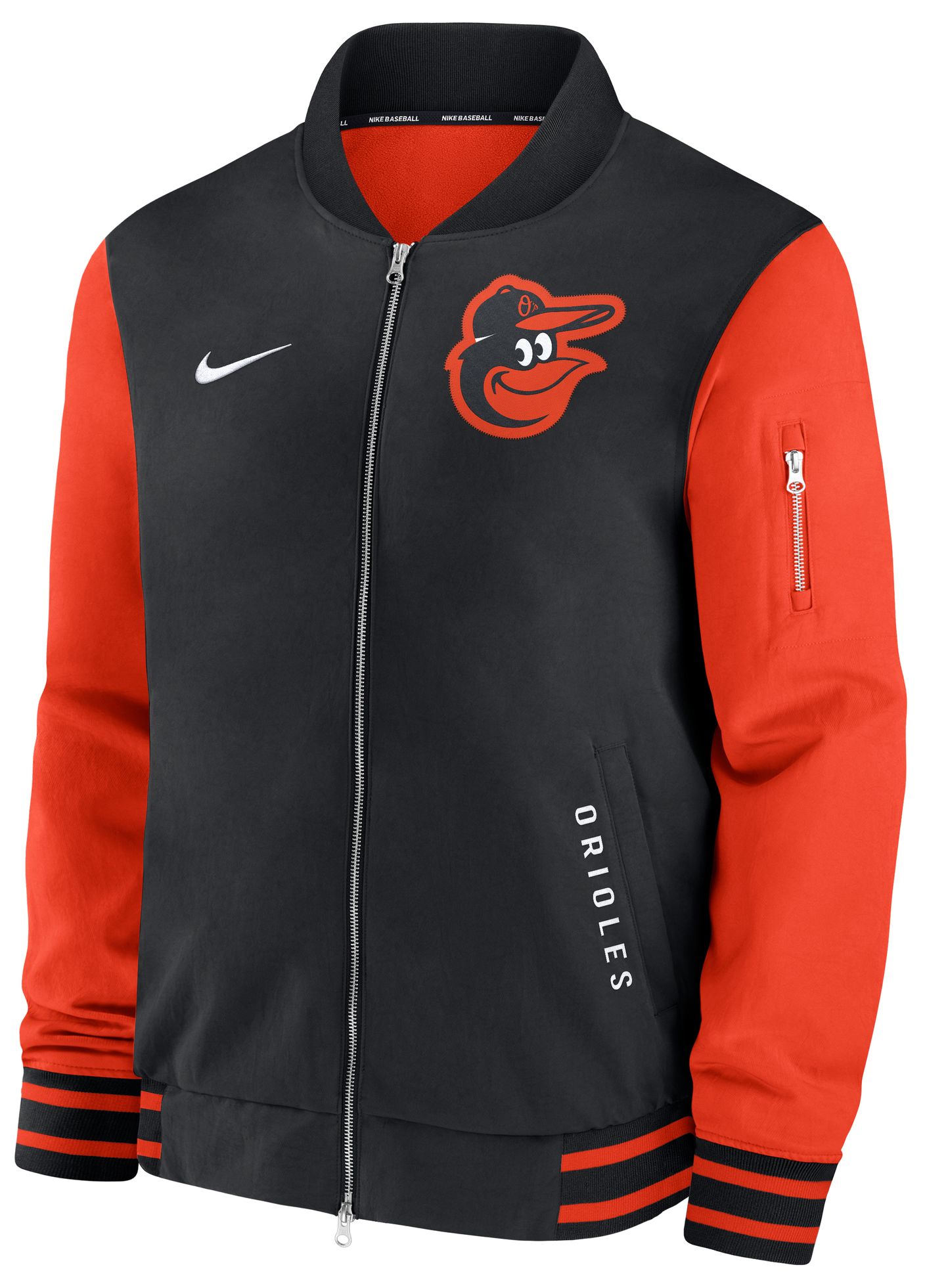 Nike Men's Baltimore Orioles Black Authentic Collection Bomber Jacket product image