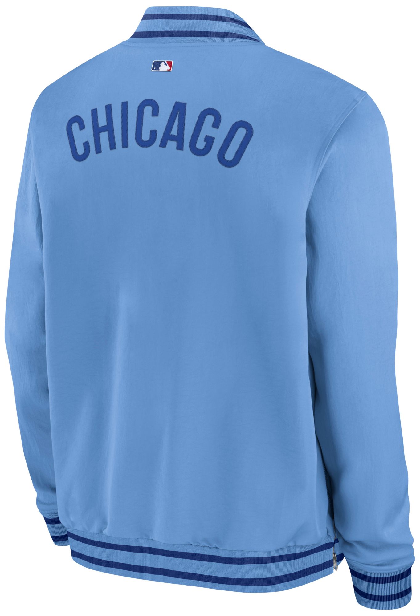 Nike Men's Chicago Cubs Blue Authentic Collection Bomber Jacket product image