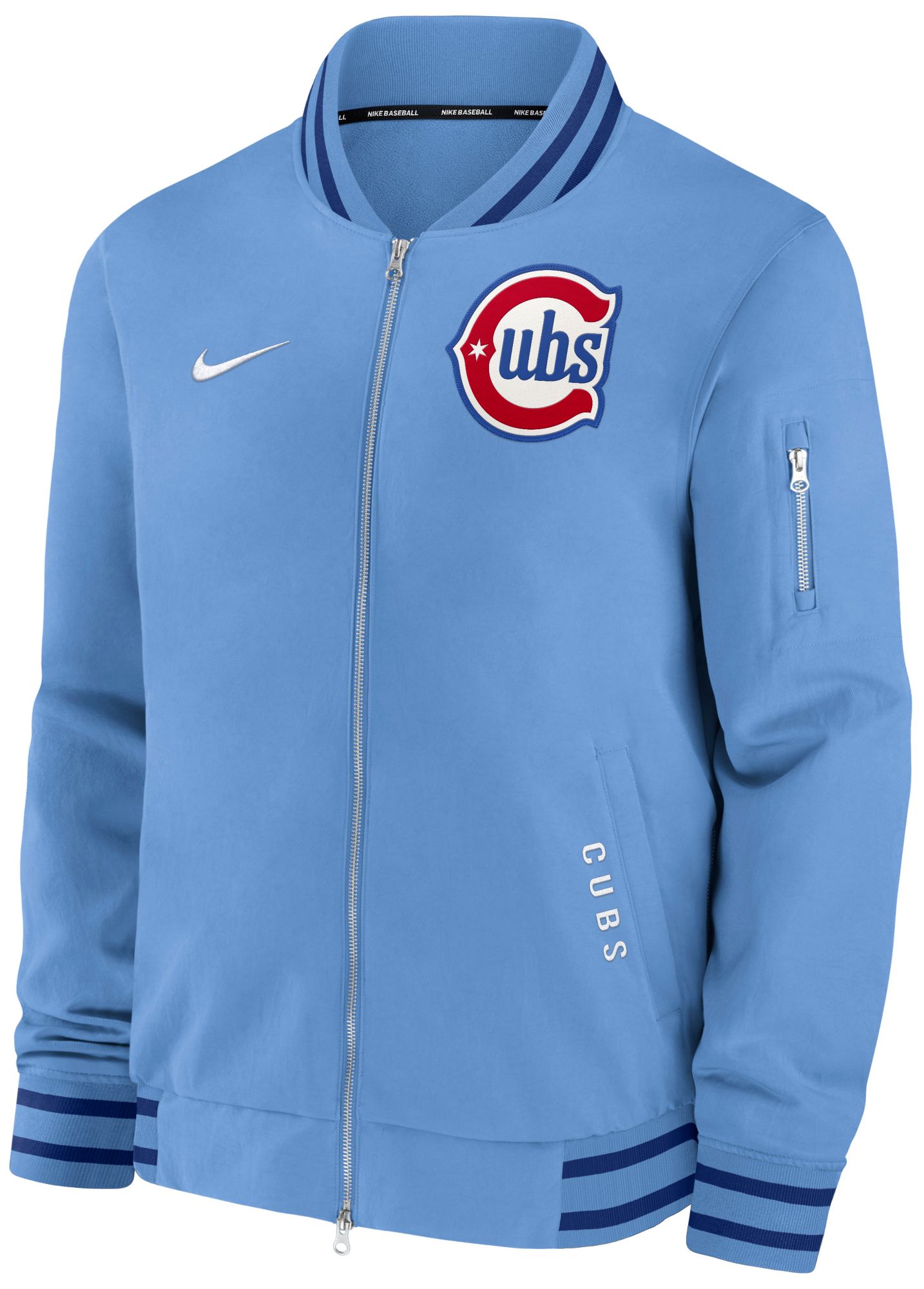 Nike Men's Chicago Cubs Blue Authentic Collection Bomber Jacket product image