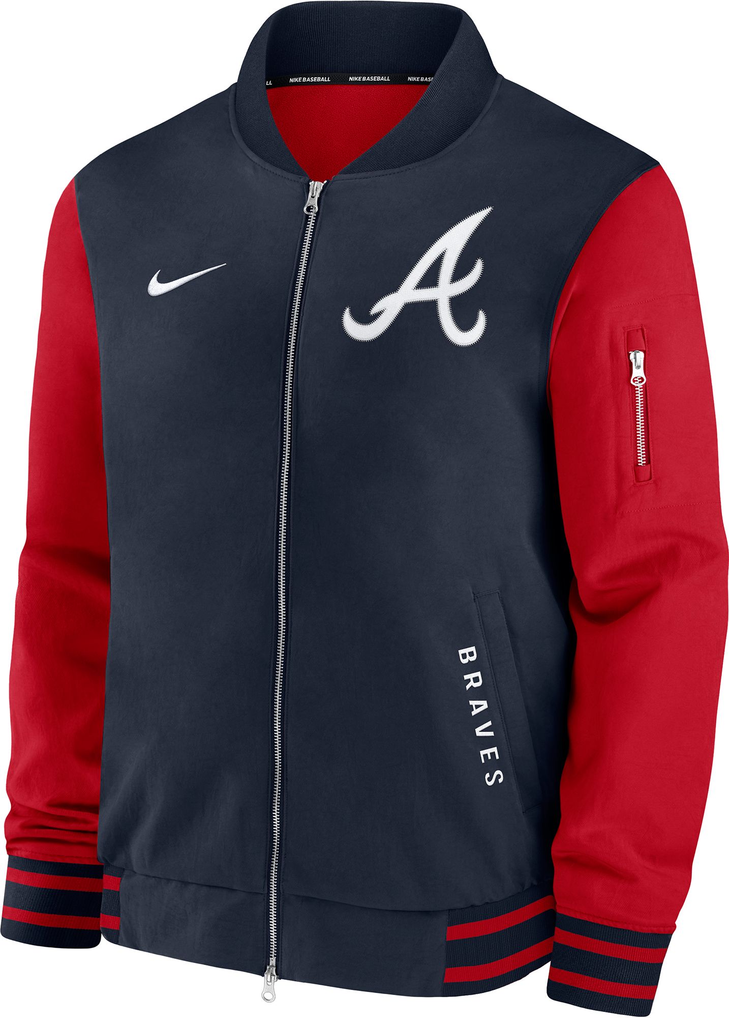 Nike Men's Atlanta Braves Blue Authentic Collection Bomber Jacket product image