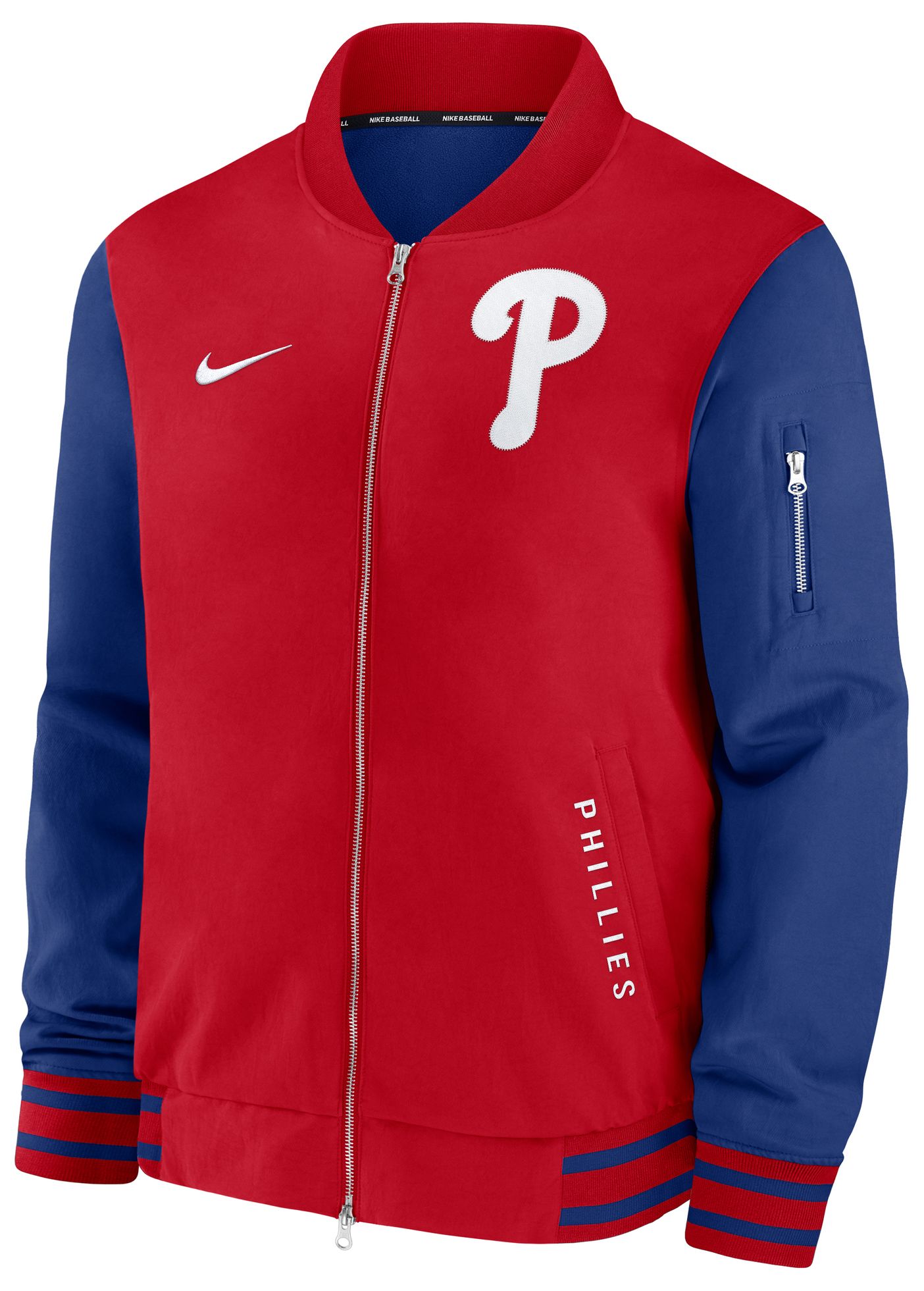 Nike Men's Philadelphia Phillies Red Authentic Collection Bomber Jacket product image