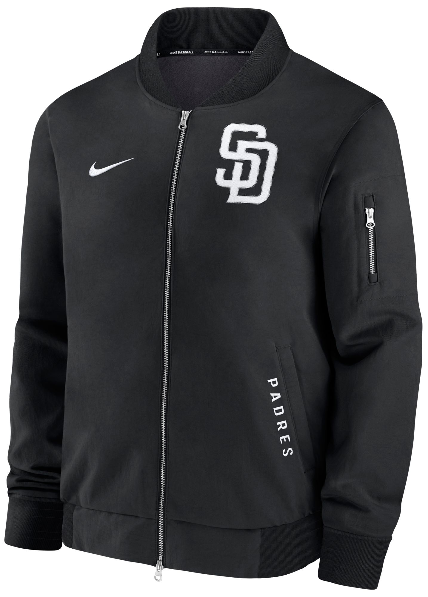 Nike Men's San Diego Padres Black Authentic Collection Bomber Jacket product image