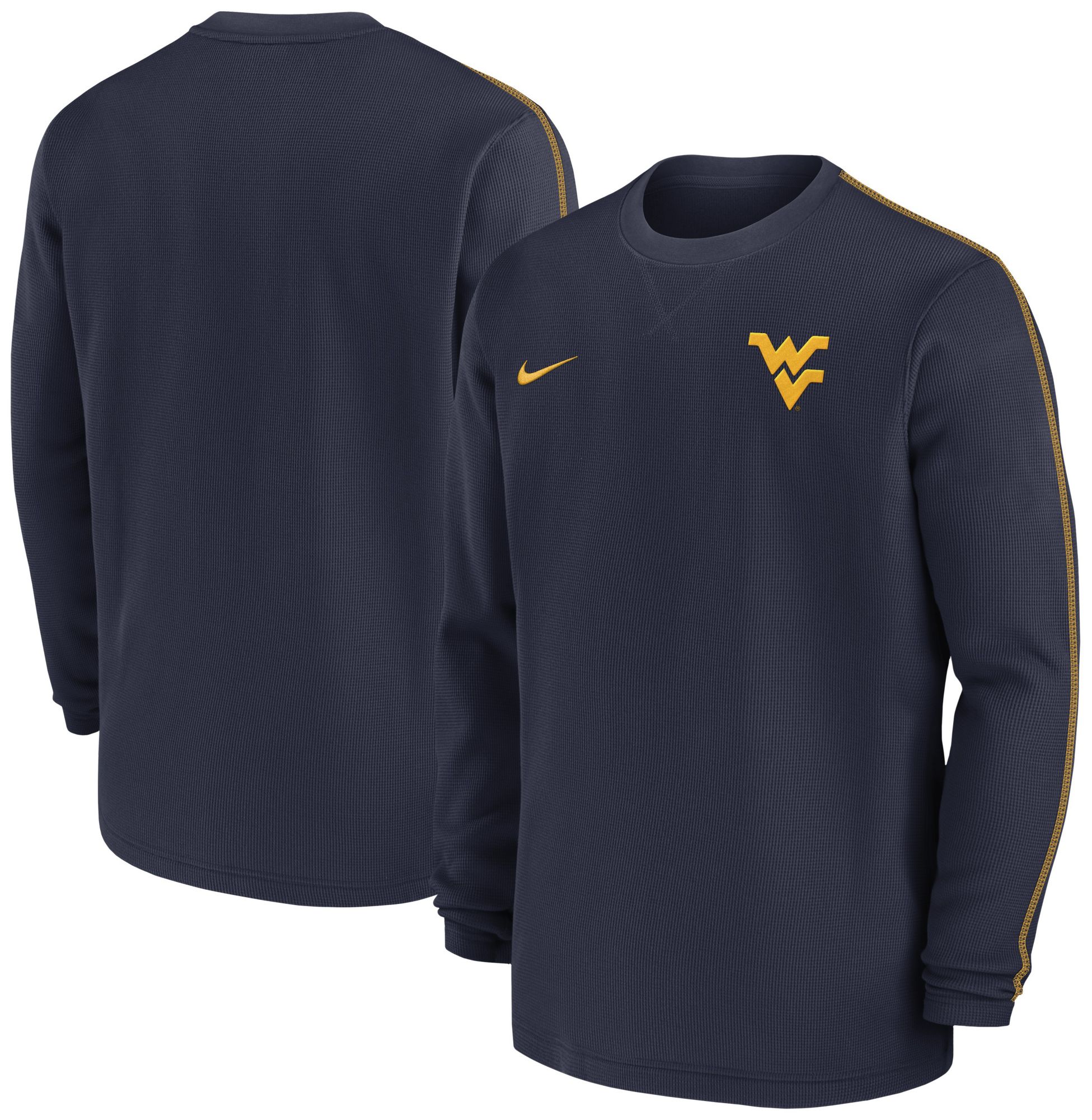 Nike Men's West Virginia Mountaineers Navy UV Coach Long Sleeve T-Shirt product image