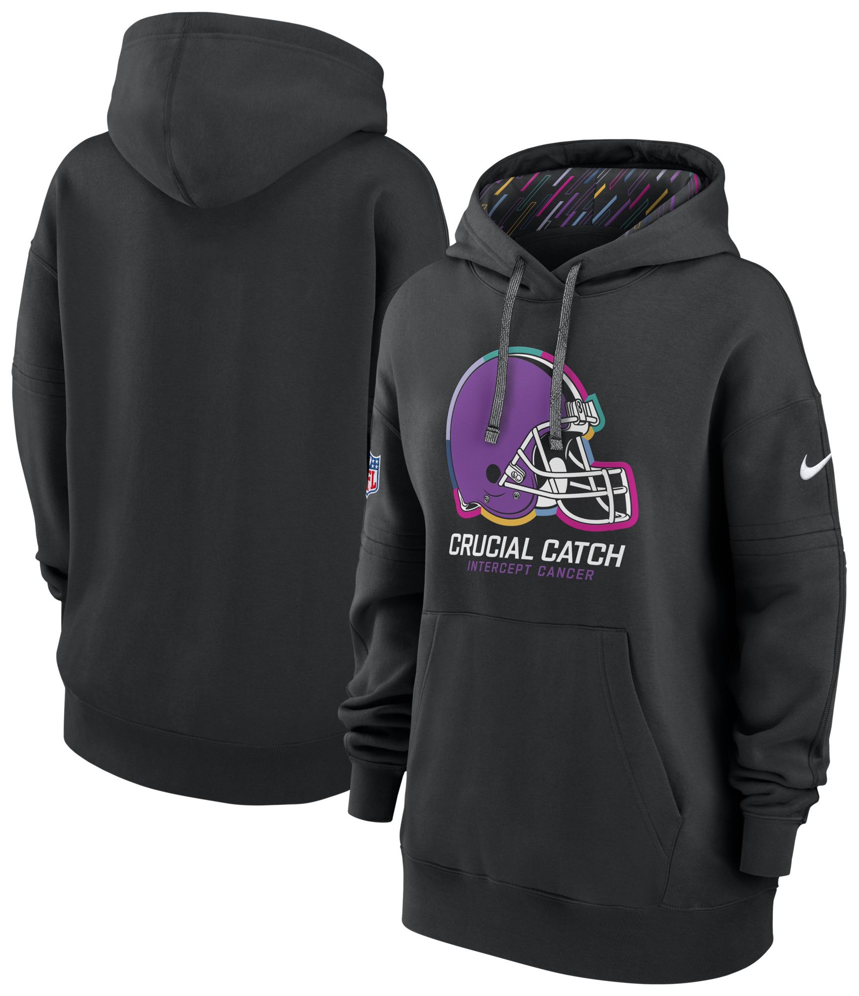 Nike Women's Cleveland Browns 2024 Black Crucial Catch Club Pullover Hoodie product image