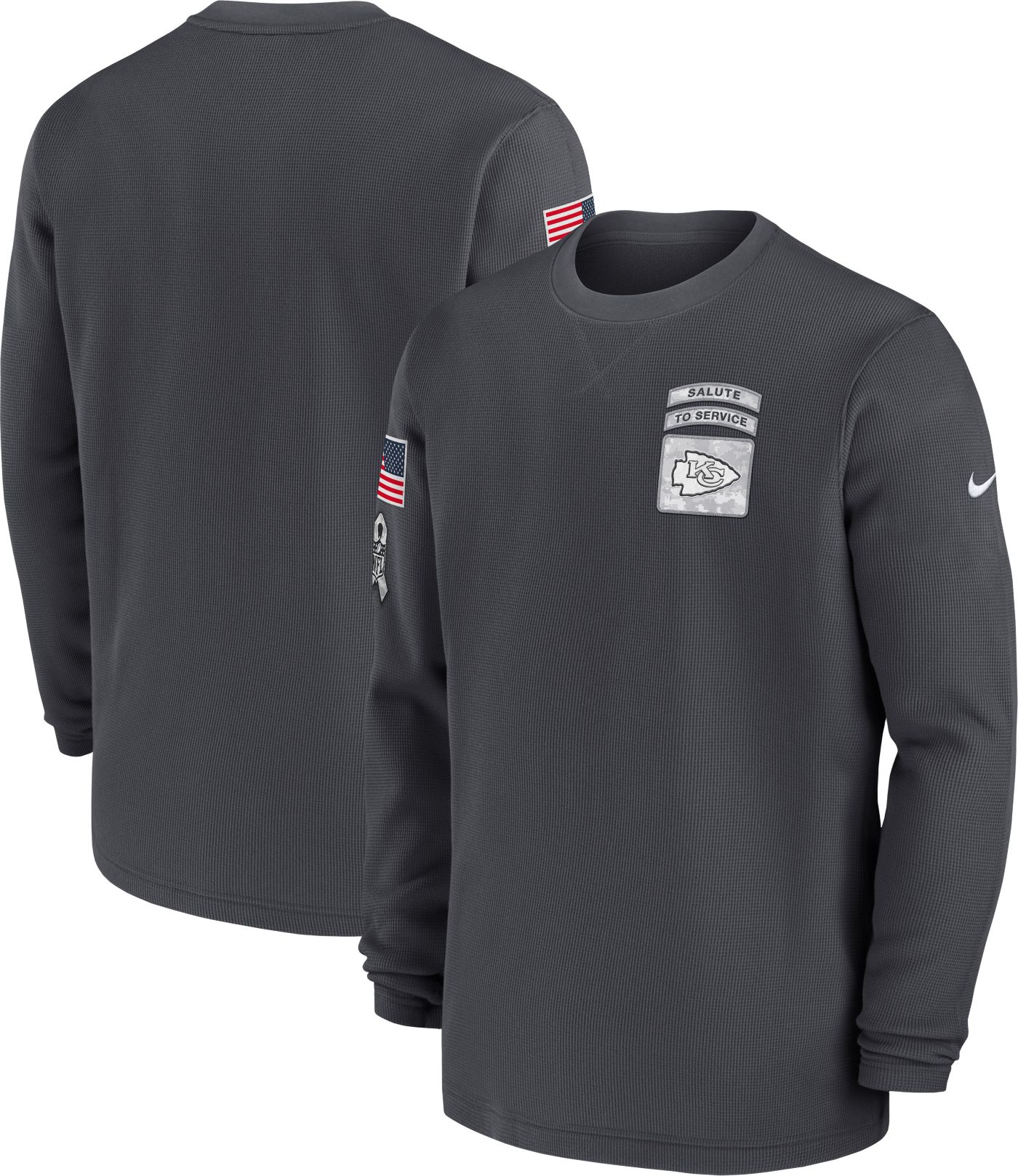 Nike Men s Kansas City Chiefs Salute to Service 2024 Anthracite Crew Sweatshirt Dick s Sporting Goods