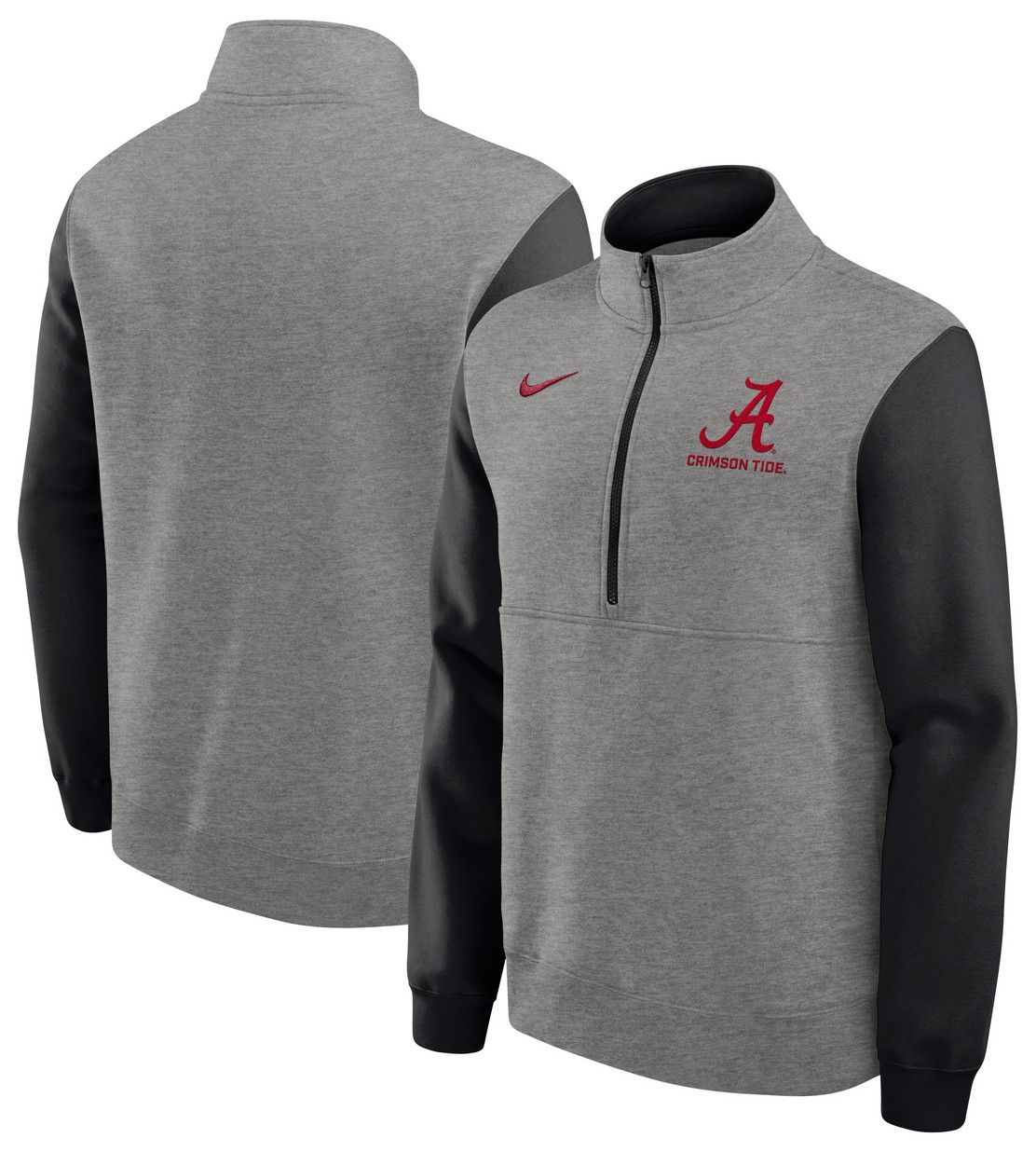 Nike Men's Alabama Crimson Tide Dark Grey Heather Club Fleece Half-Zip product image