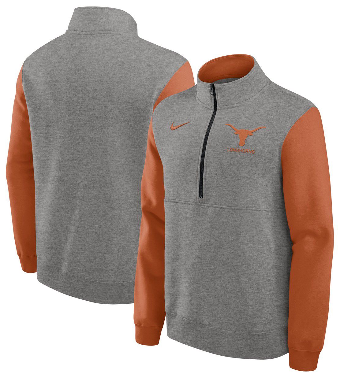 Nike Men's Texas Longhorns Dark Grey Heather Club Fleece Half-Zip product image