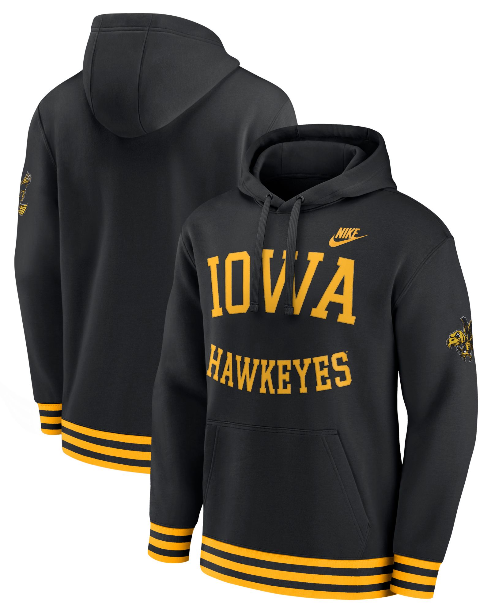Nike Men's Iowa Hawkeyes Black Club Fleece Retro Pullover Hoodie product image